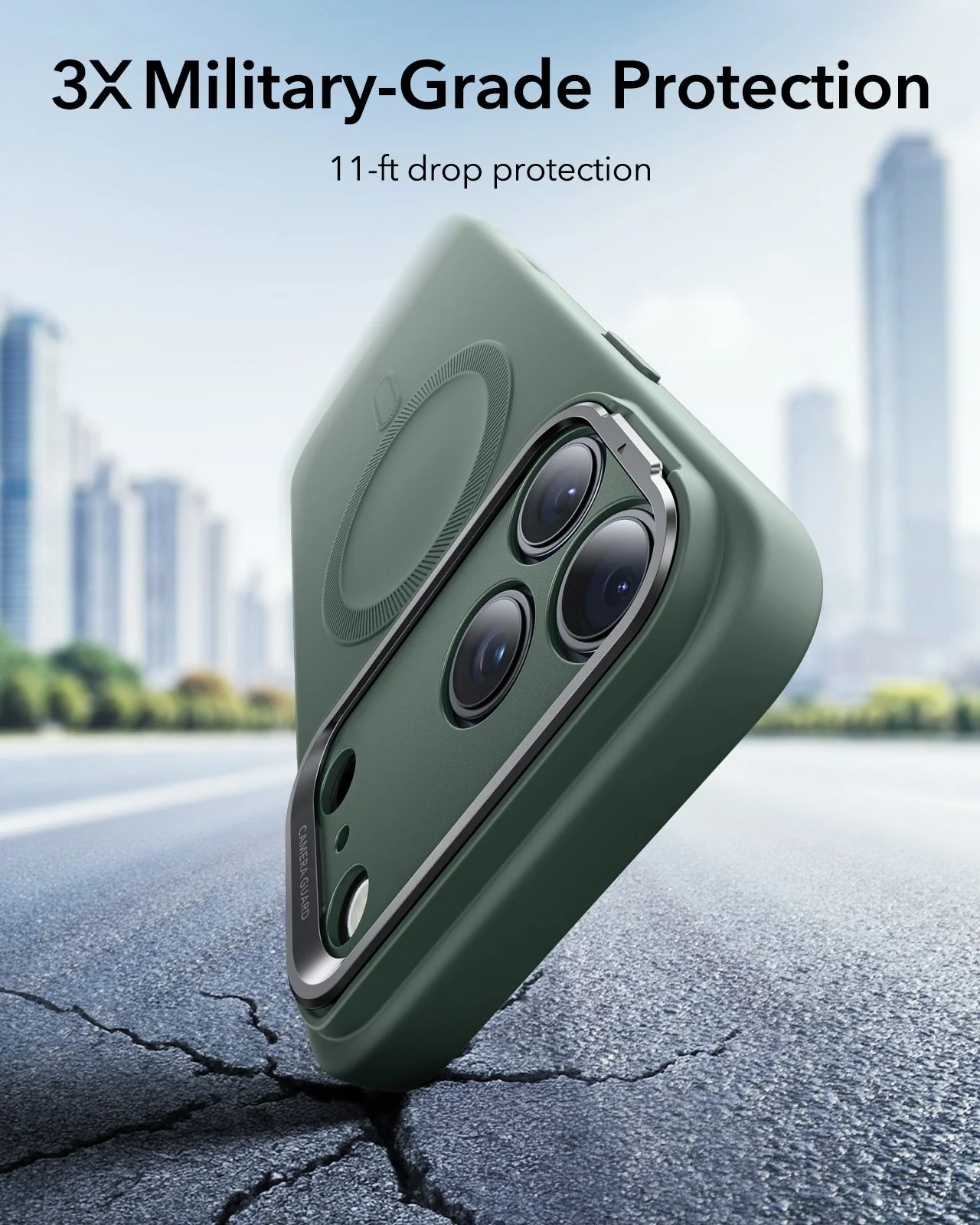 iPhone 17 Pro Max Cloud Soft Magnetic Case (Camera Control, Stash Stand) - Olive Green - Image 5