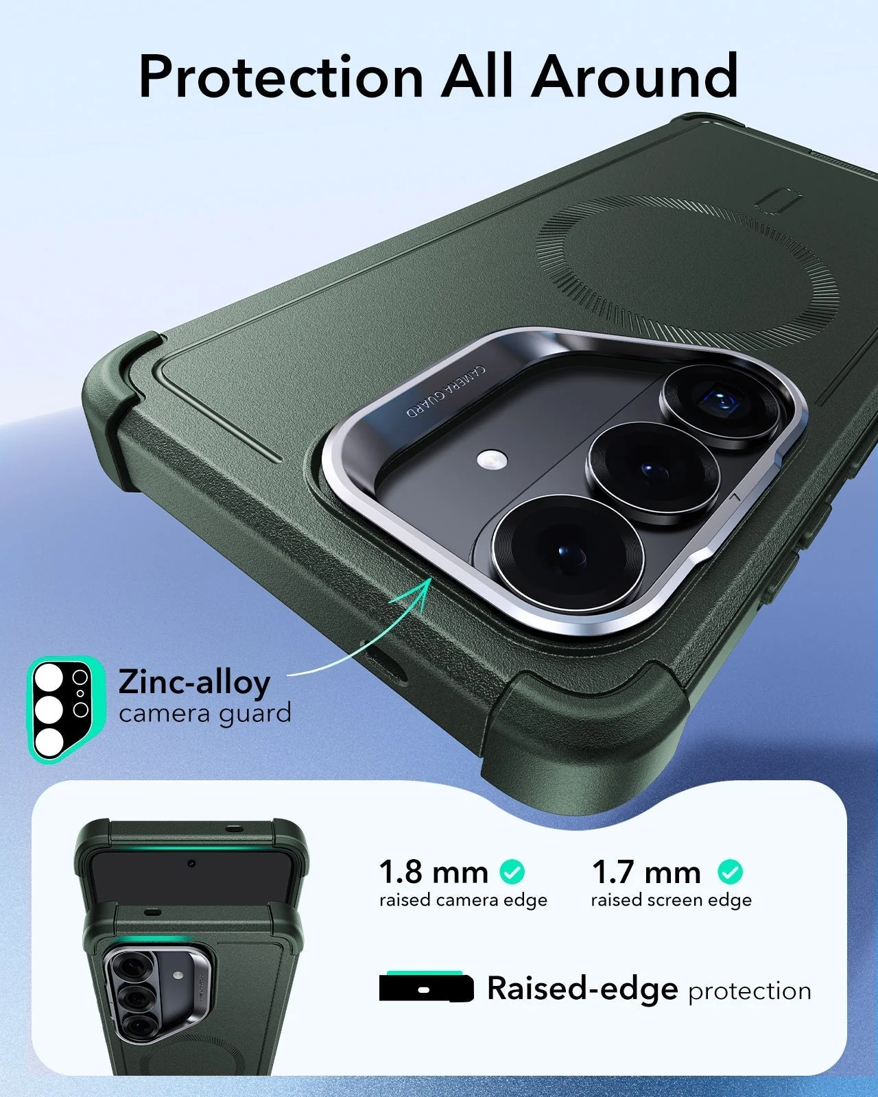 Galaxy S26 Cyber Tough Magnetic Case (Stash Stand) - Olive Green - Image 4