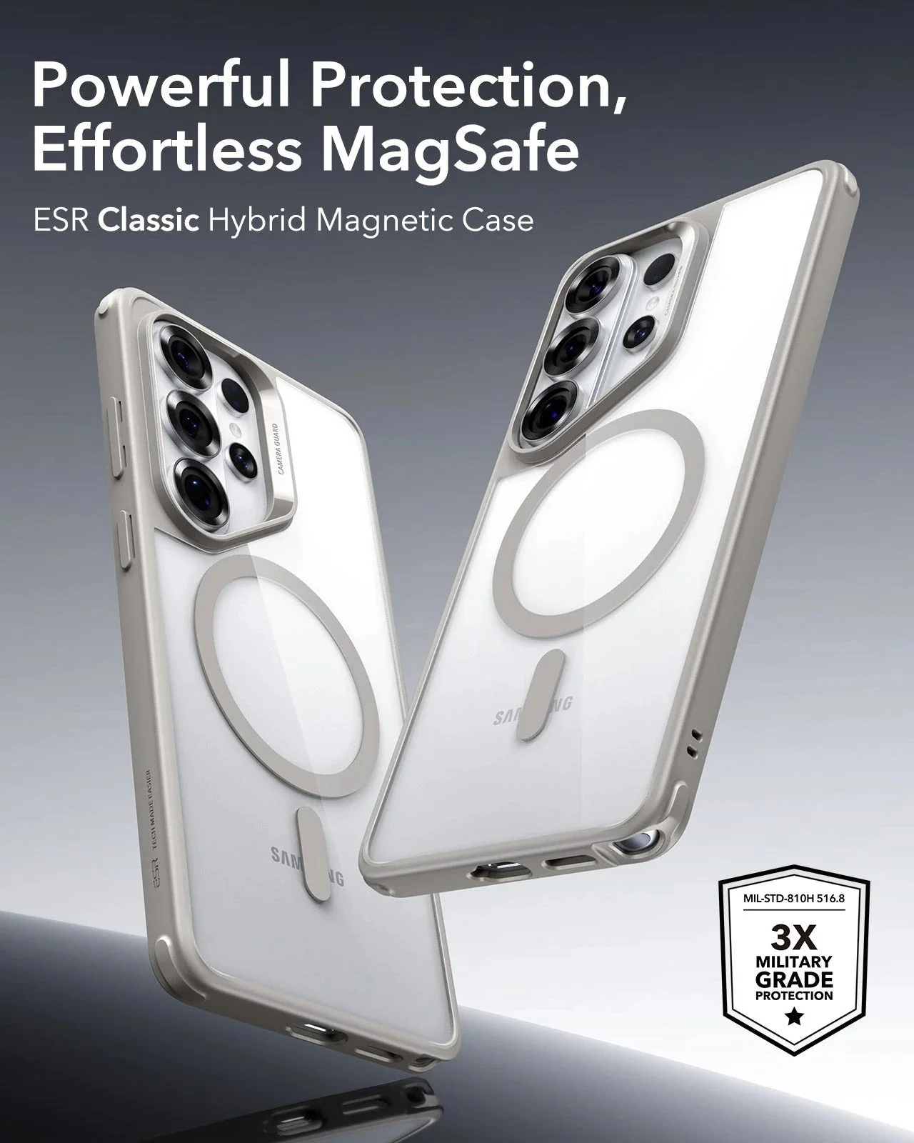 Galaxy S26 Ultra Classic Hybrid Magnetic Case - Clear Grey - Image 2