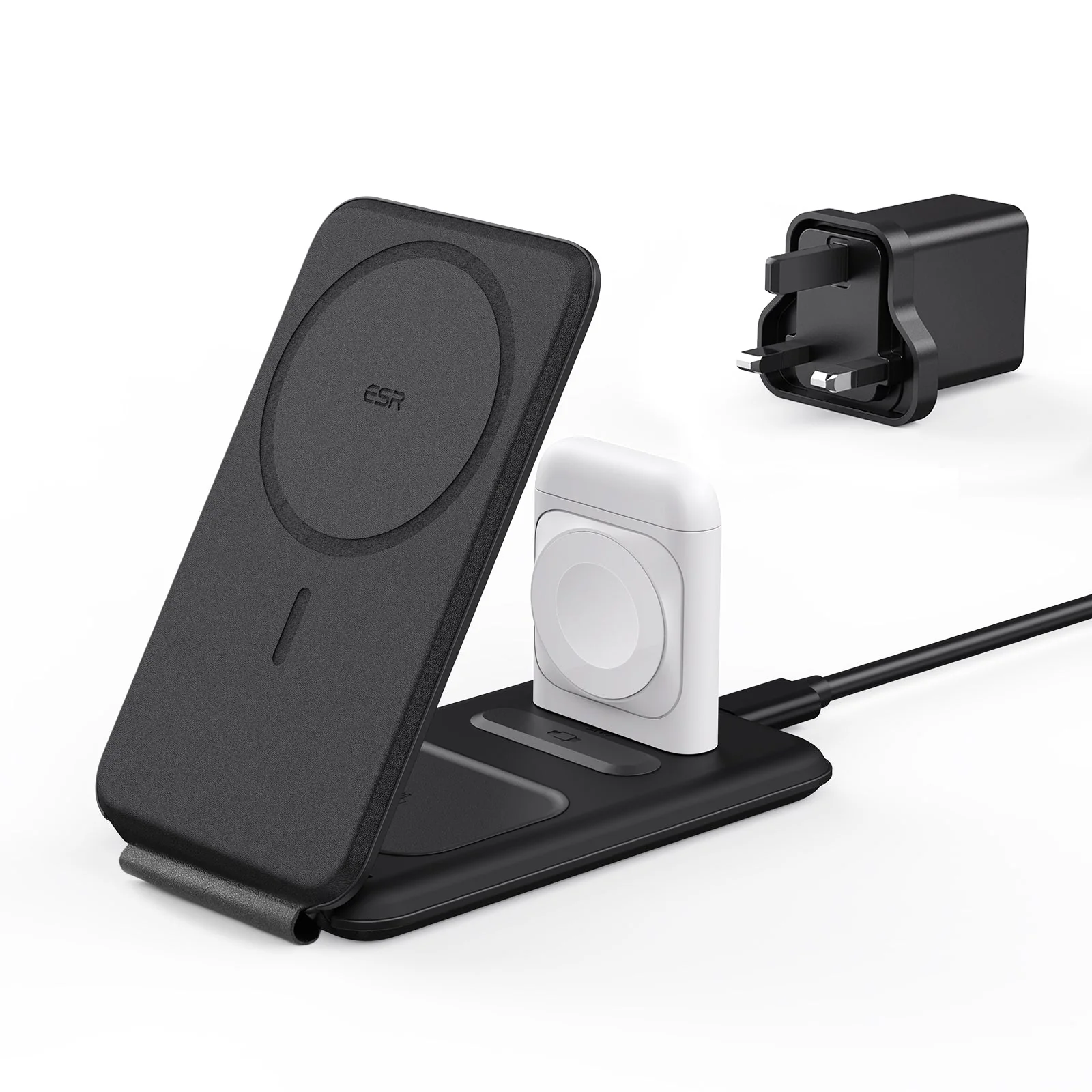 HaloLock™ 3-in-1 Travel Wireless Charging Set - White - EU Plug - Image 11