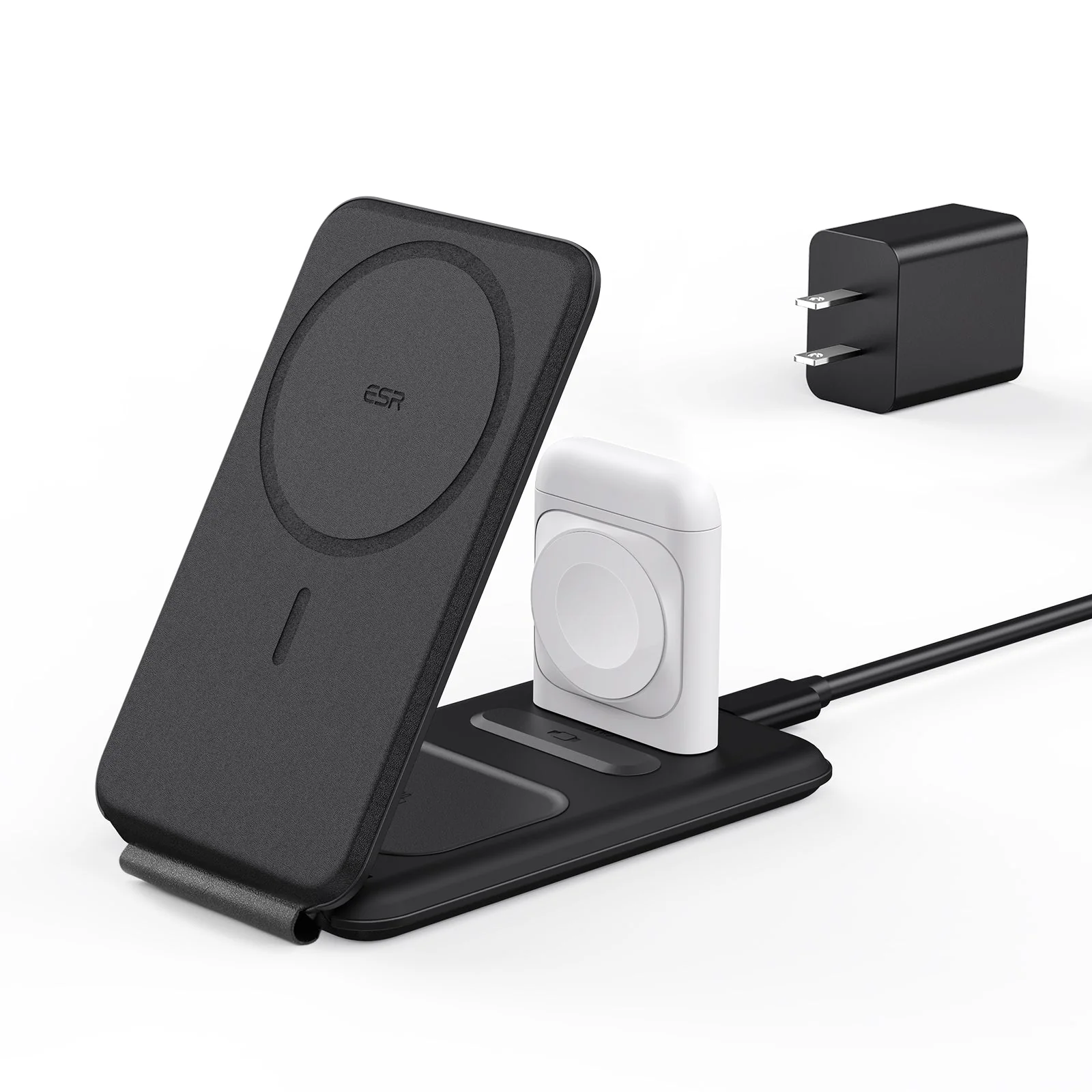 HaloLock™ 3-in-1 Travel Wireless Charging Set - White - EU Plug - Image 9