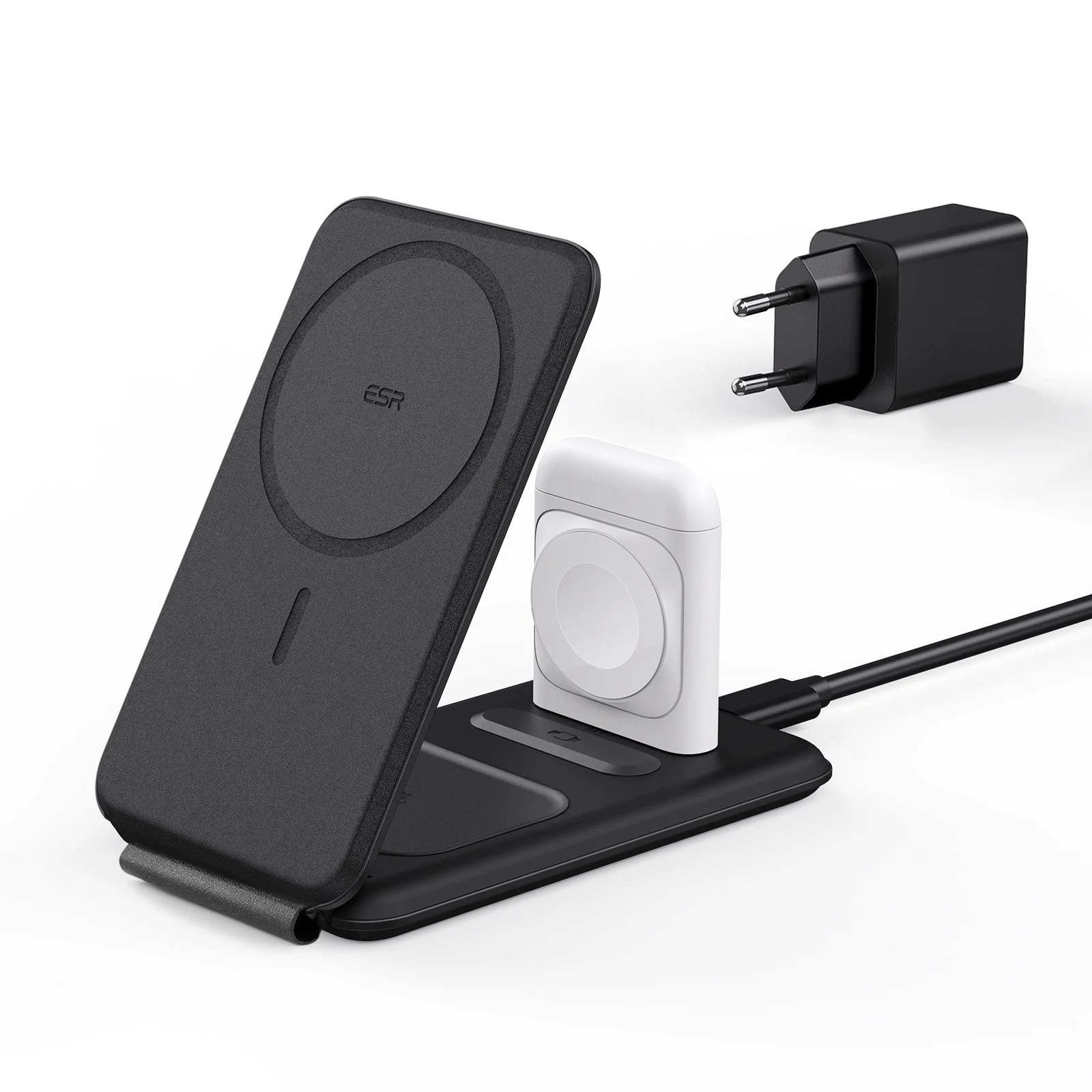 HaloLock™ 3-in-1 Travel Wireless Charging Set - White - UK Plug - Image 10