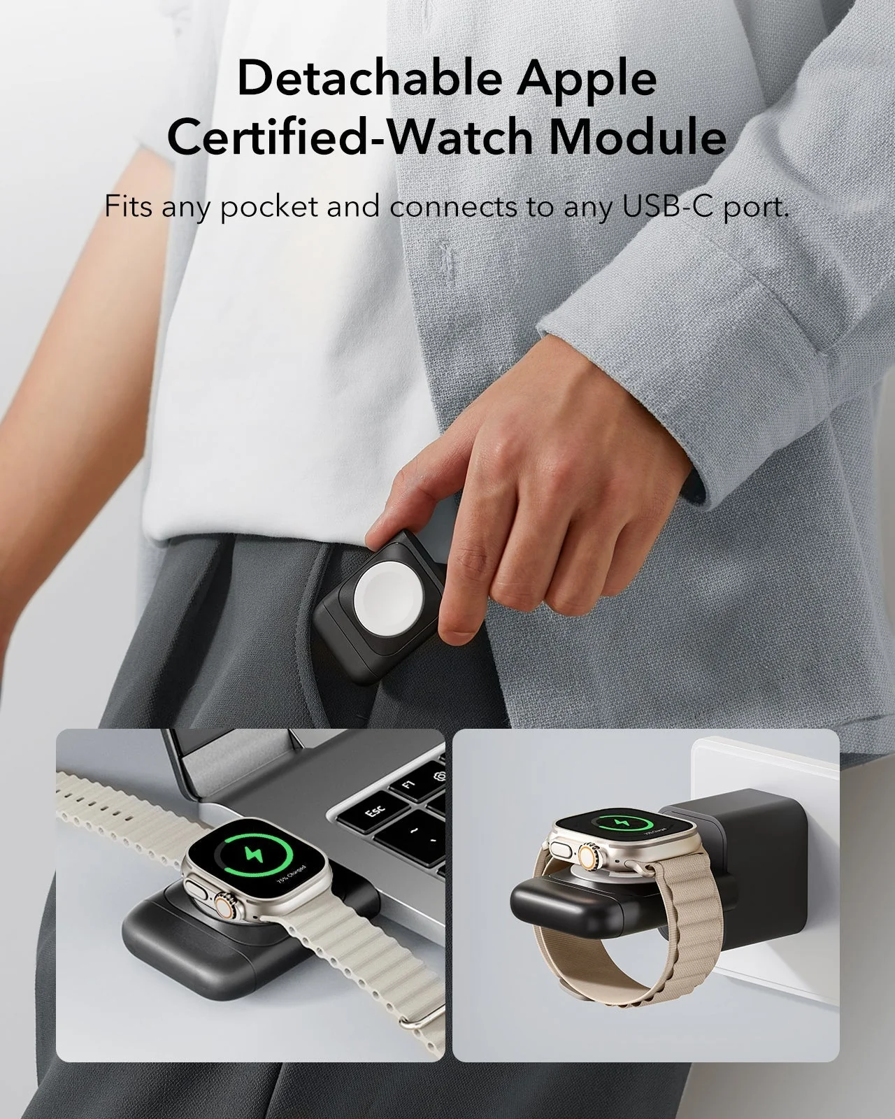 3-in-1 Watch Wireless Charging Set (HaloLock) - Black - US-Plug - Image 12