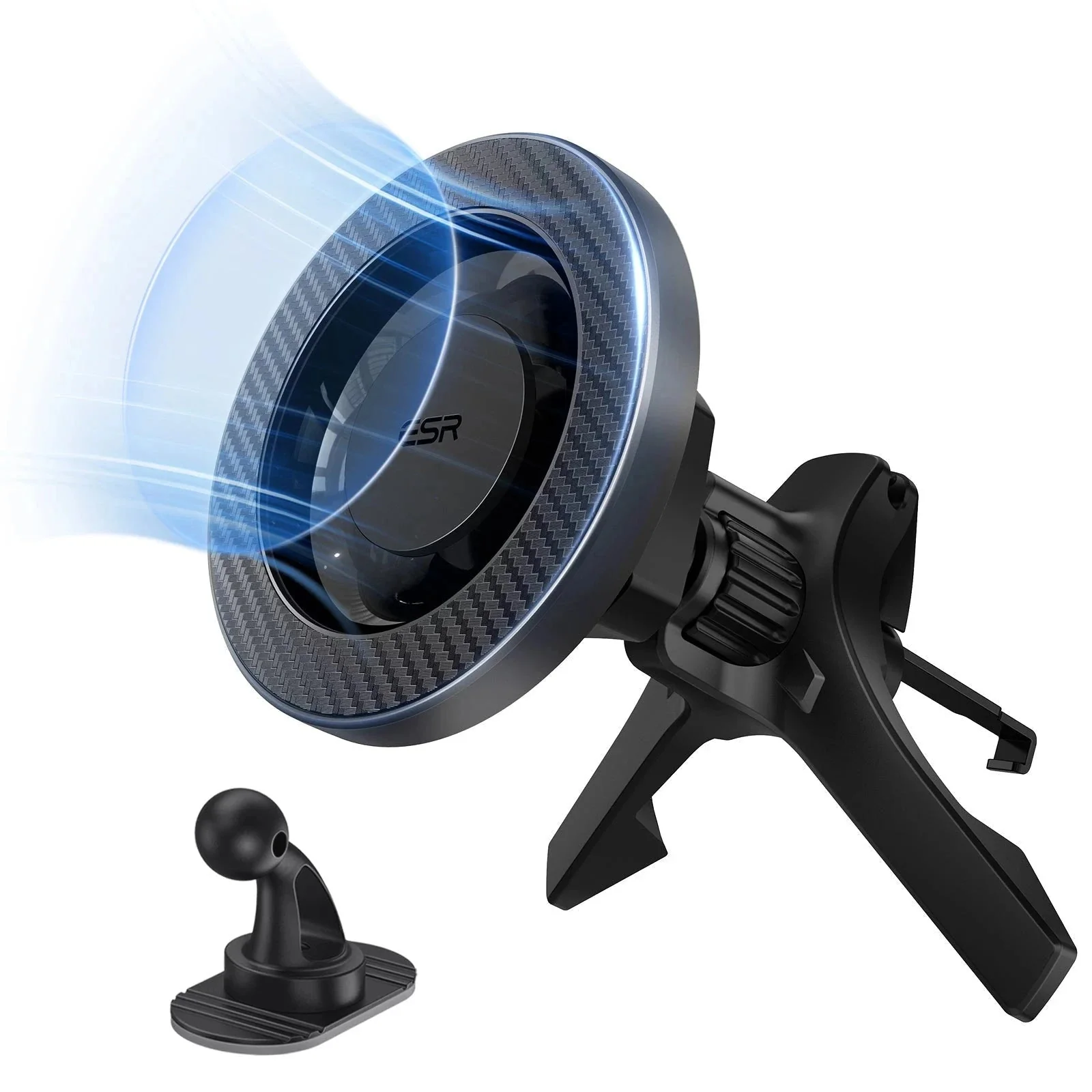 Magnetic Car Phone Mount (HaloLock) - Metallic Grey - Image 5