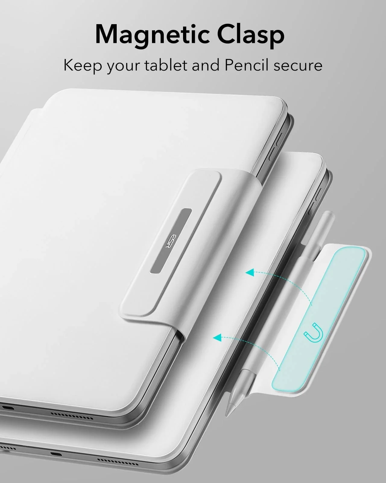 iPad 10th Generation Rebound Magnetic Keyboard Case - US Layout-White - Image 8