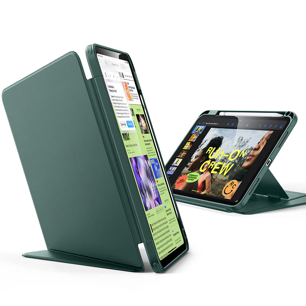 iPad 11" (A16, 2025) Flip Magnetic Case with Pencil Holder - Green - Image 3
