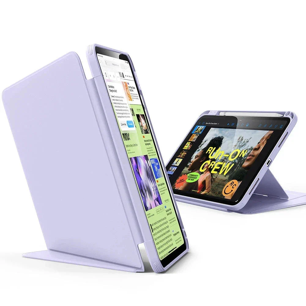 iPad 11" (A16, 2025) Flip Magnetic Case with Pencil Holder - Light Purple - Image 3