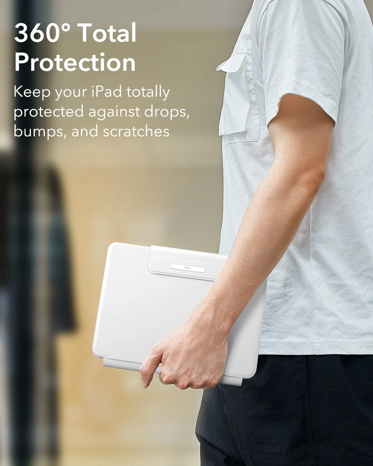iPad 11" (A16, 2025) Rebound Magnetic Keyboard Case Paper-Feel Bundle - US Layout-White - Image 10