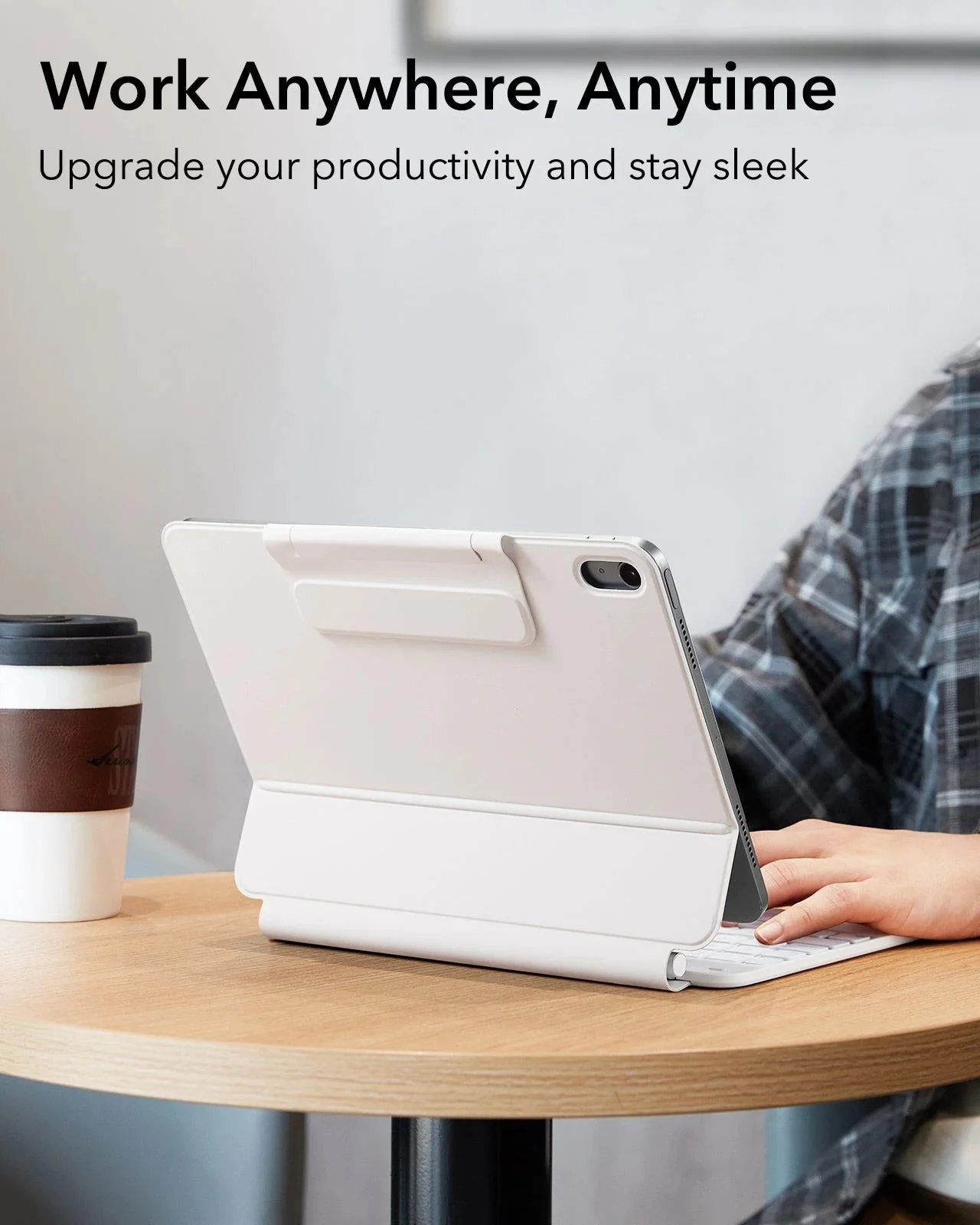 iPad 11" (A16, 2025) Rebound Magnetic Keyboard Case Paper-Feel Bundle - US Layout-White - Image 9