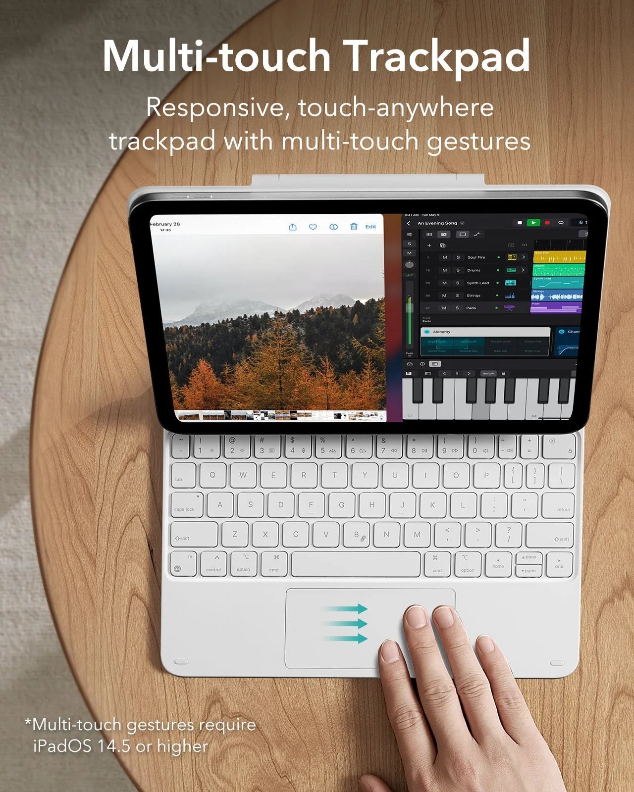 iPad 11" (A16, 2025) Rebound Magnetic Keyboard Case Protection Bundle-US Layout-White - Image 6