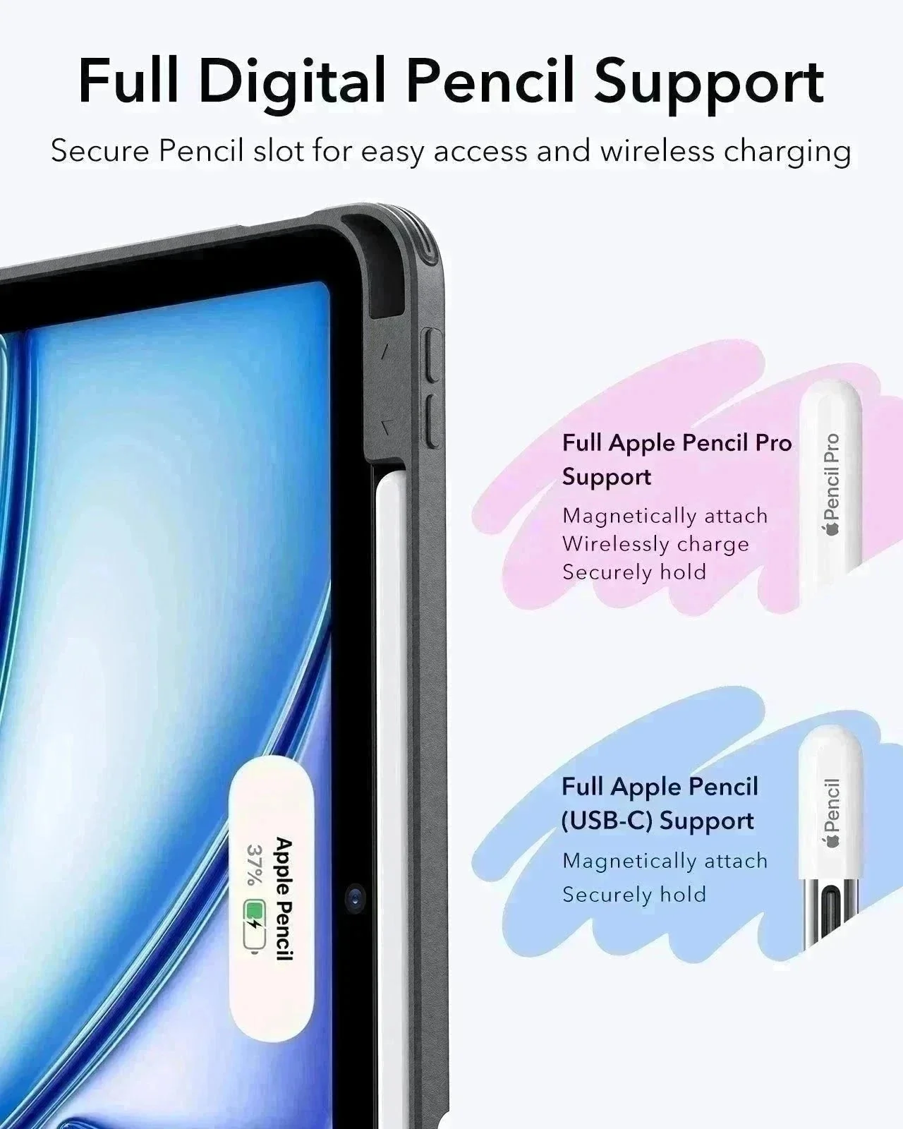 iPad Air 11" (2024), Air 10.9" (5th/4th Gen) Flip Magnetic Case with Pencil Holder - Starlight - Image 9