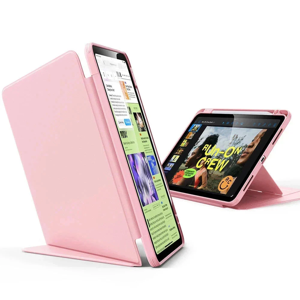 iPad Air 11" (2025) Flip Magnetic Case with Pencil Holder - Pink - Image 3