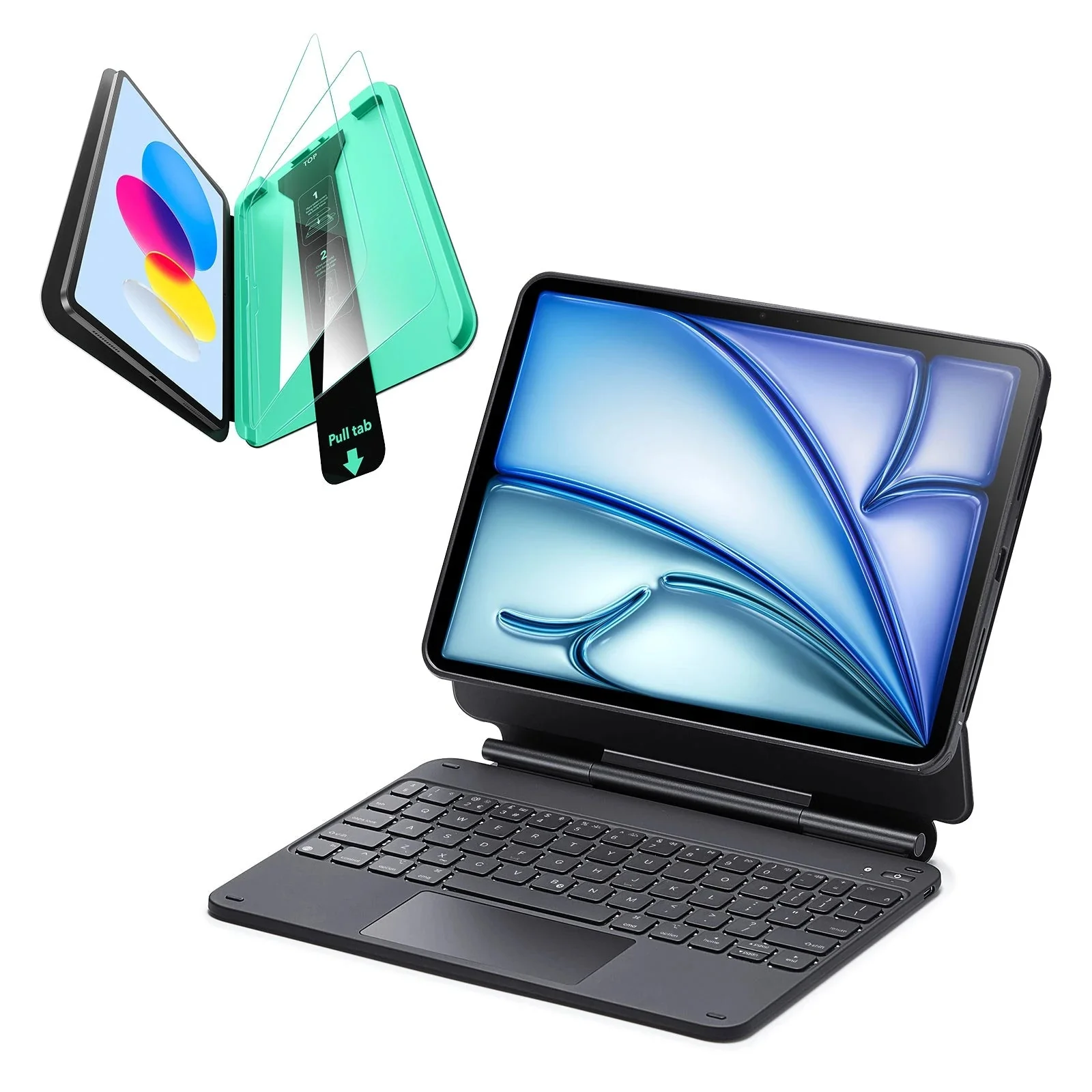 iPad Air 11” (2025) Rebound Magnetic Keyboard Case 360 Protection Bundle - DE Layout - Black - Image 18