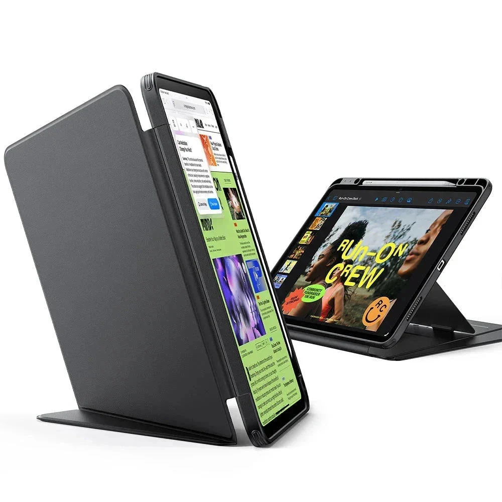 iPad Air 13" (2024) Flip Magnetic Case with Pencil Holder - Black - Image 3