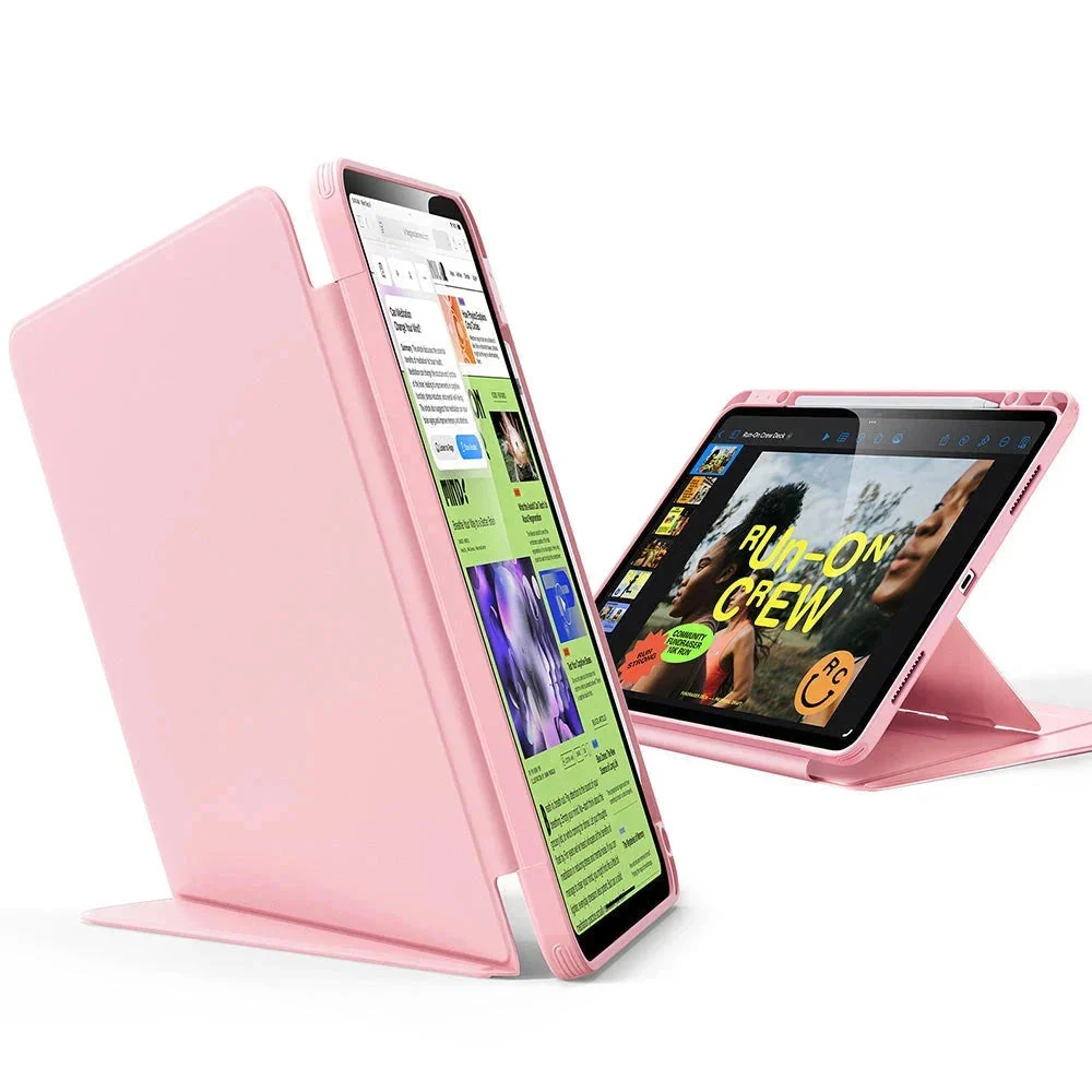 iPad Air 13" (2024) Flip Magnetic Case with Pencil Holder - Pink - Image 3
