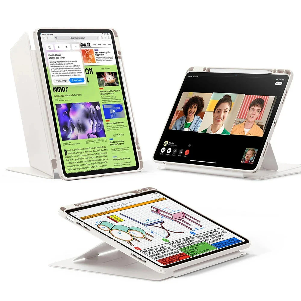 iPad Air 13" (2024) Flip Magnetic Case with Pencil Holder - Starlight