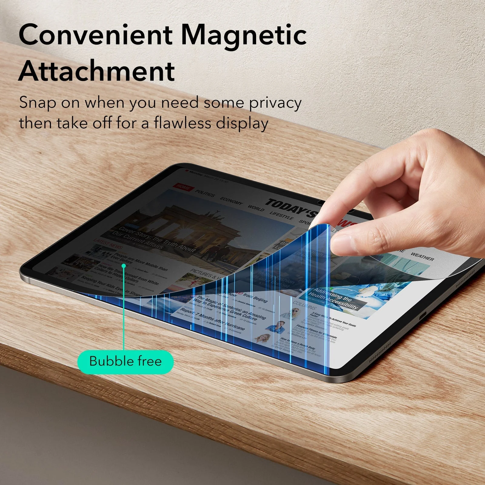 iPad Air 13" (2024) Magnetic Privacy Screen Protector - 1 Pack - Image 3
