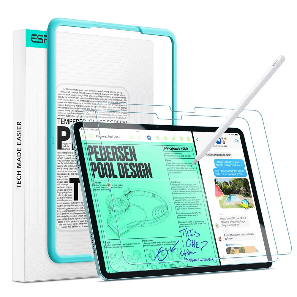iPad Air 13" (2024) Paper-Feel Tempered Glass Screen Protector - 2 Pack