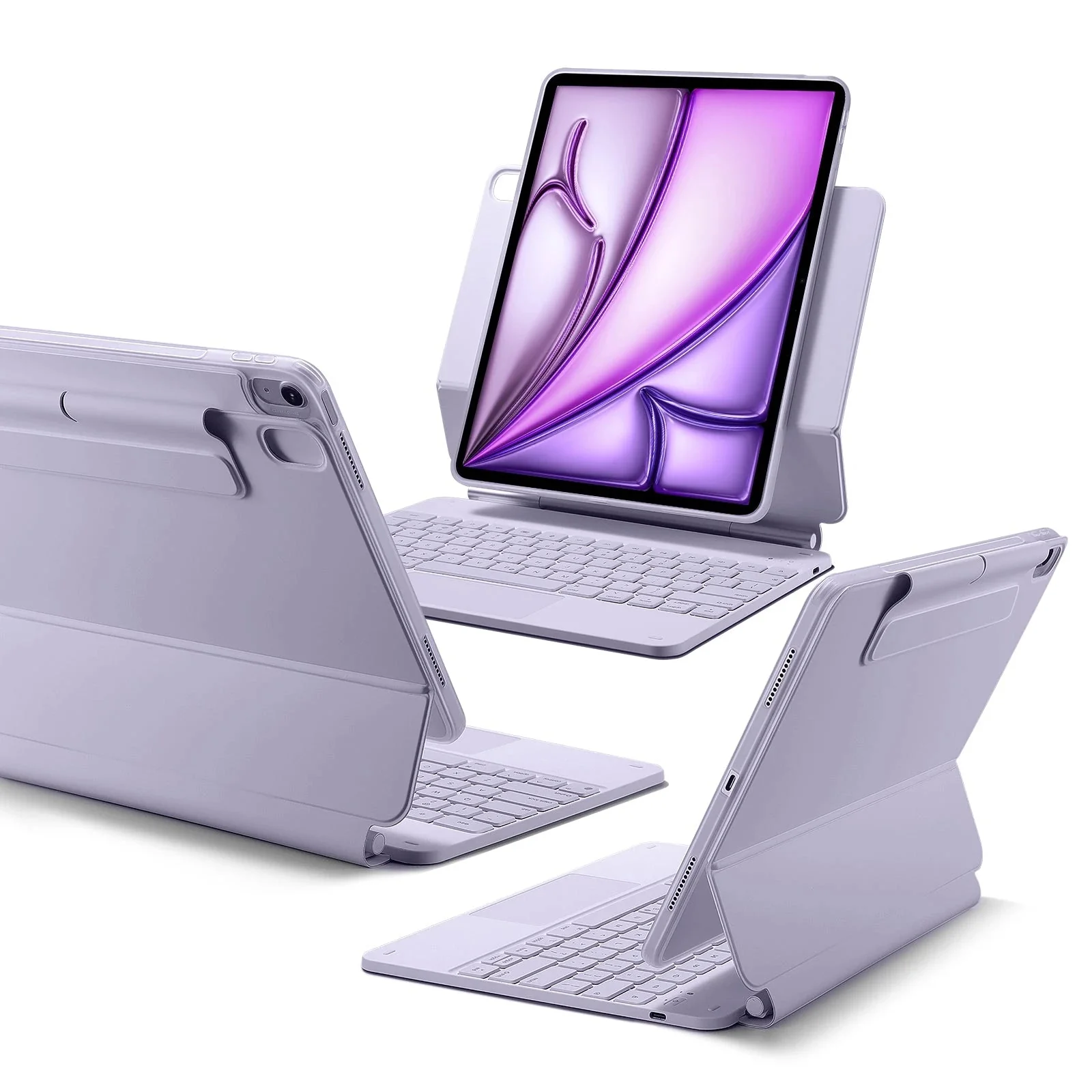 iPad Air 13” (2024) Rebound Magnetic Keyboard Case 360 - US Layout-Purple