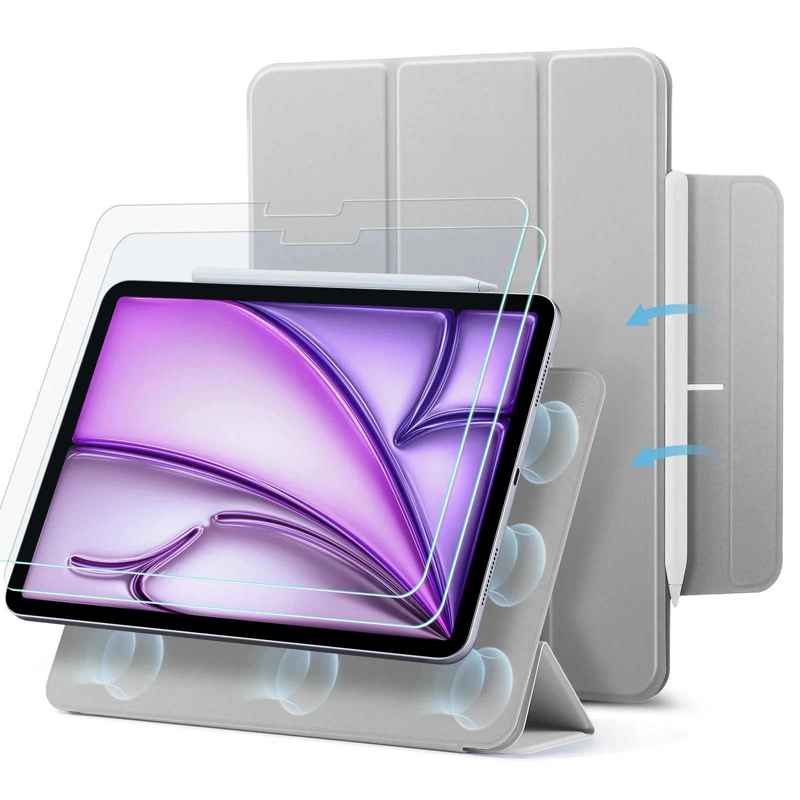 iPad Air 13" (2024) Rebound Magnetic Protection Bundle - Grey
