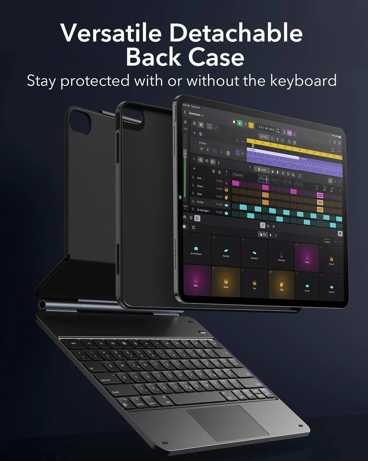 iPad Air 13” (2024) Rebound Magnetic Keyboard Case 360 - DE Layout-Black - Image 5