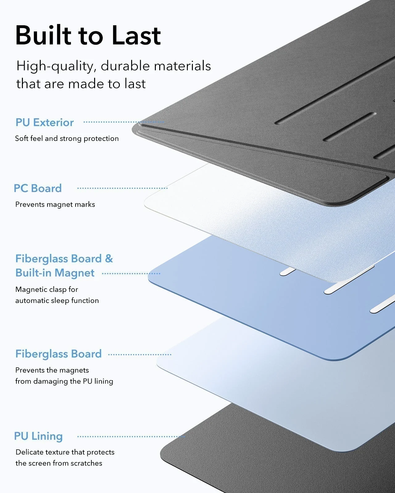 iPad Air 13" (2025) Flip Magnetic Case with Pencil Holder - Pink - Image 10