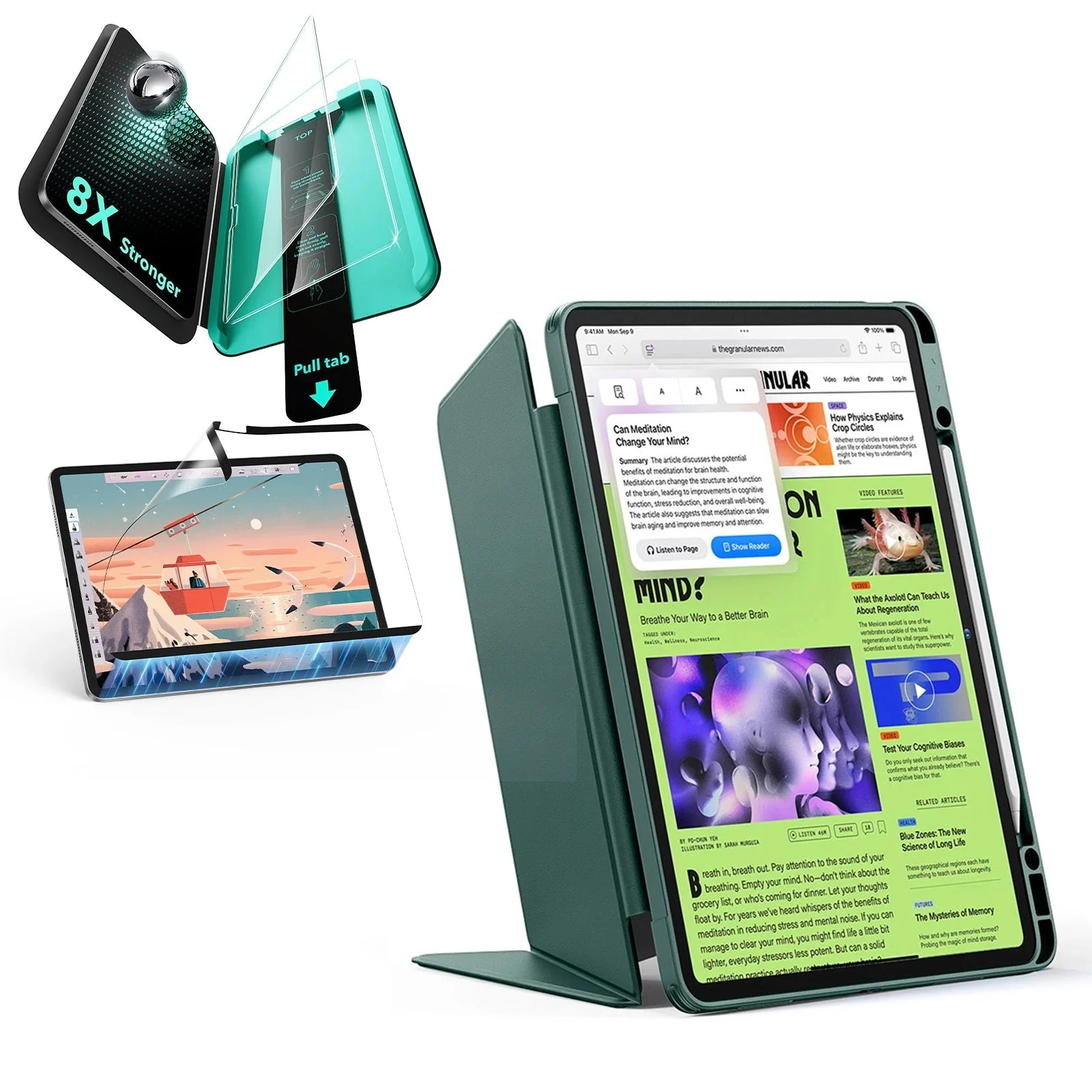 iPad Air 13" (2025) Flip Transformation Bundle - Green