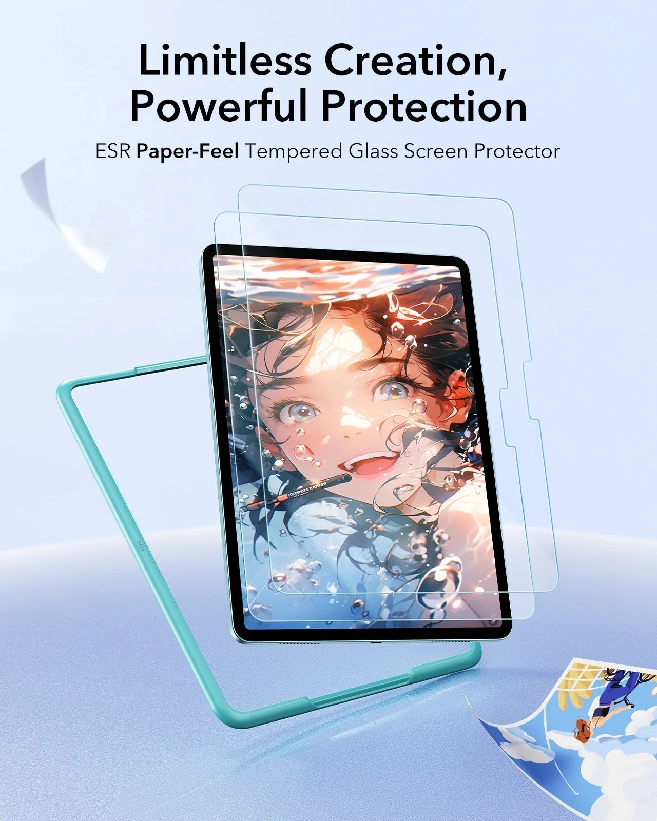 iPad Air 13" (2025) Paper-Feel Tempered Glass Screen Protector - 2 Pack - Image 3