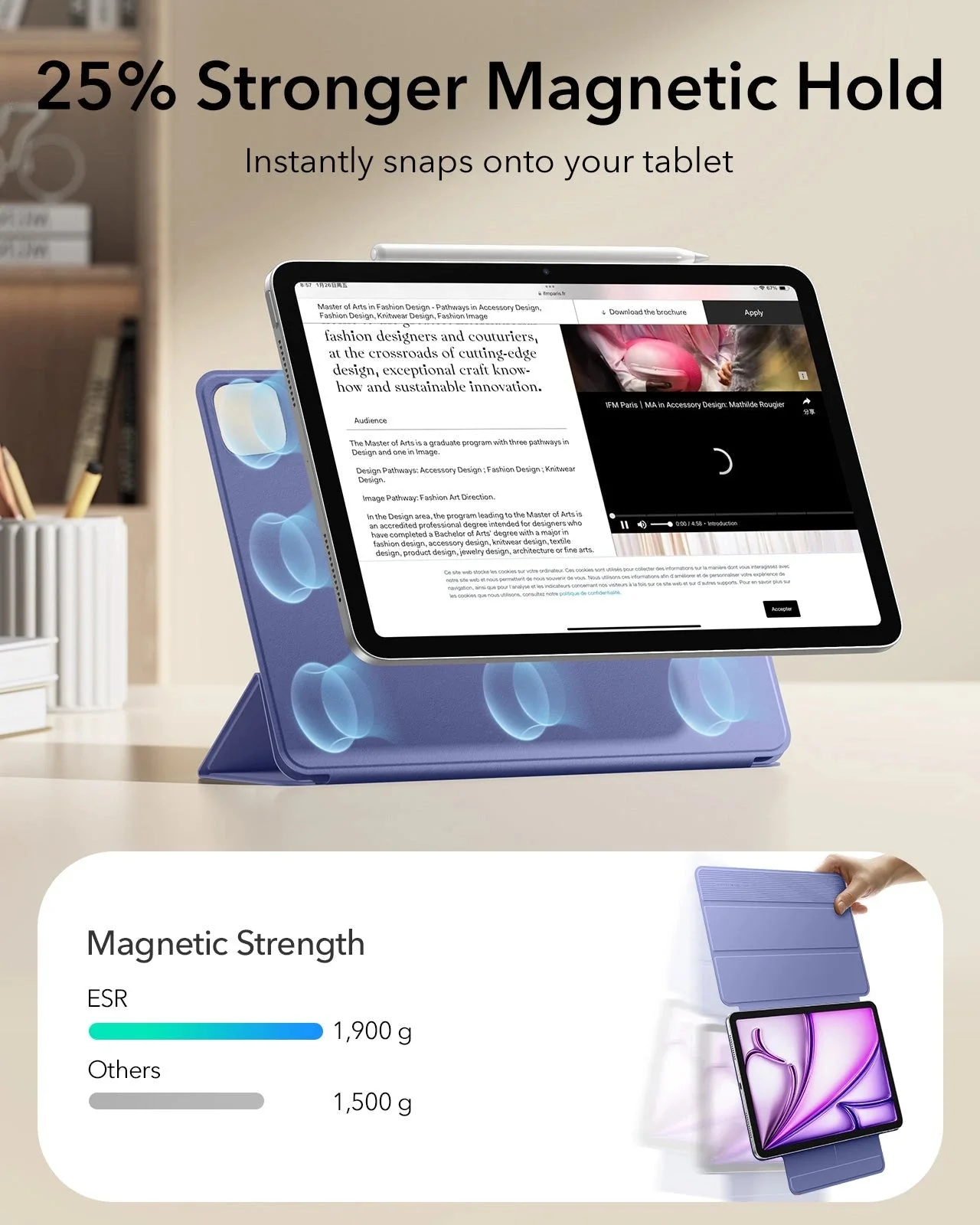 iPad Air 13" (2025) Rebound Magnetic Case - Purple - Image 3