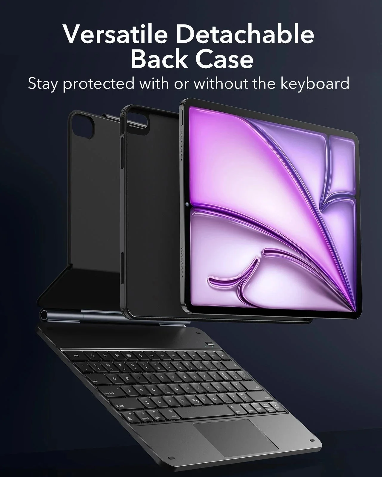 iPad Air 13” (2025) Rebound Magnetic Keyboard Case 360 Pencil Bundle-US Layout-Black - Image 4