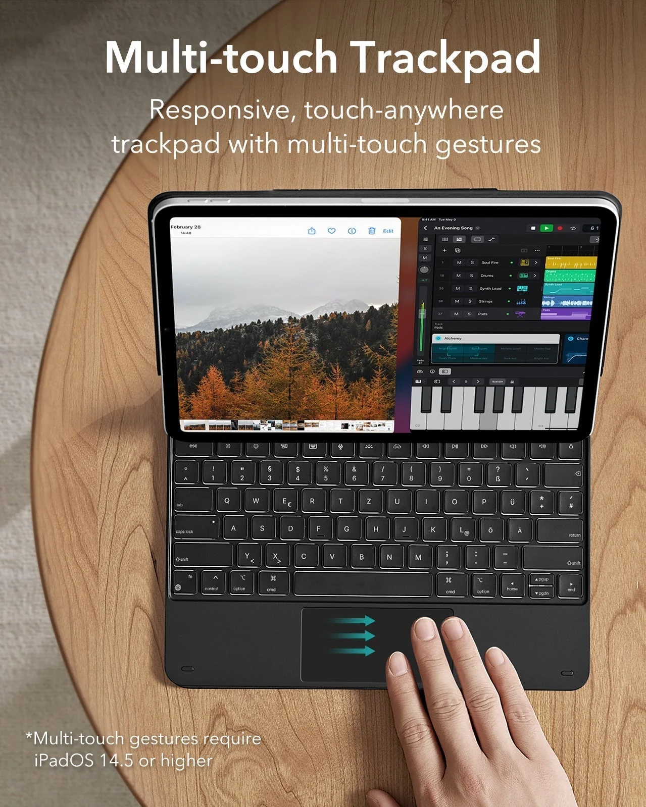 iPad Air 13″ (2025) Rebound Magnetic Keyboard Case - DE Layout - Image 5