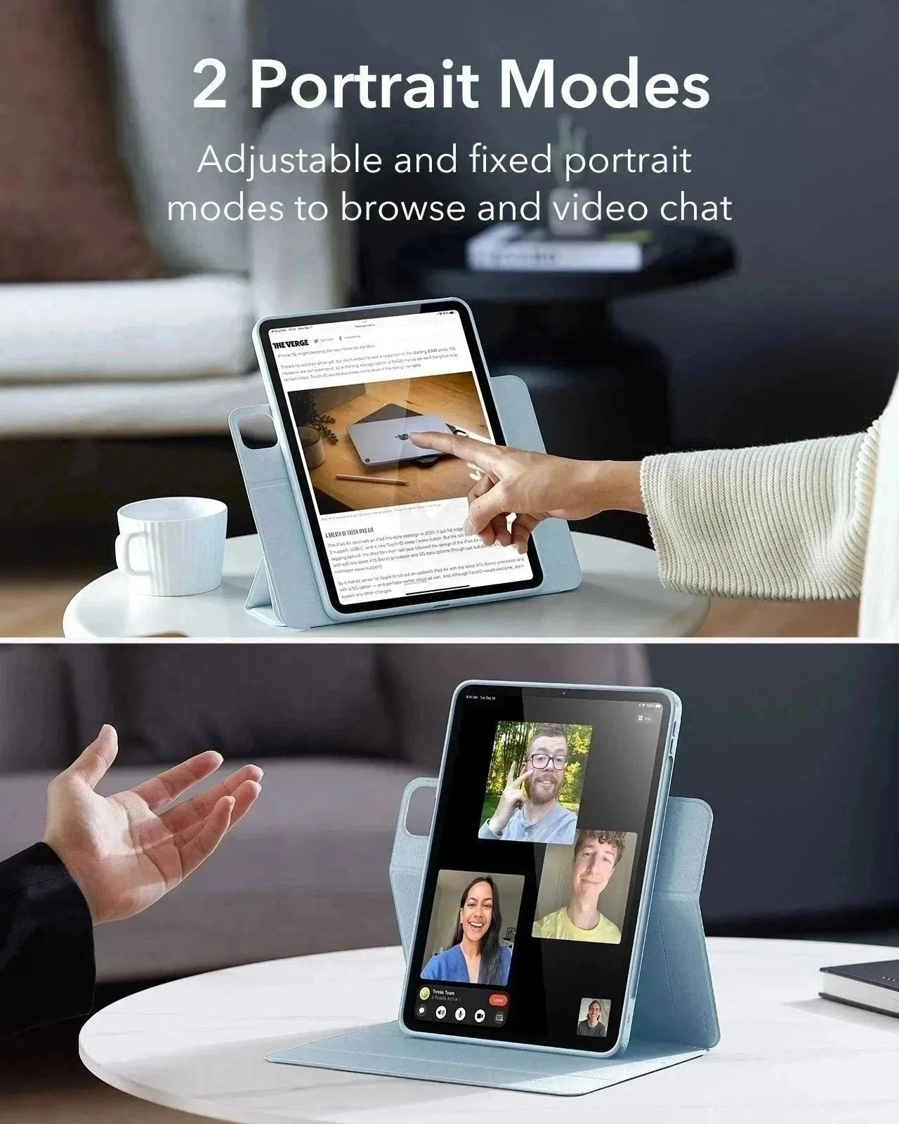 iPad Air 11ʺ (2024), Air 10.9ʺ (5th/4th Gen) Rebound Hybrid Case 360 - Sky Blue - Image 6