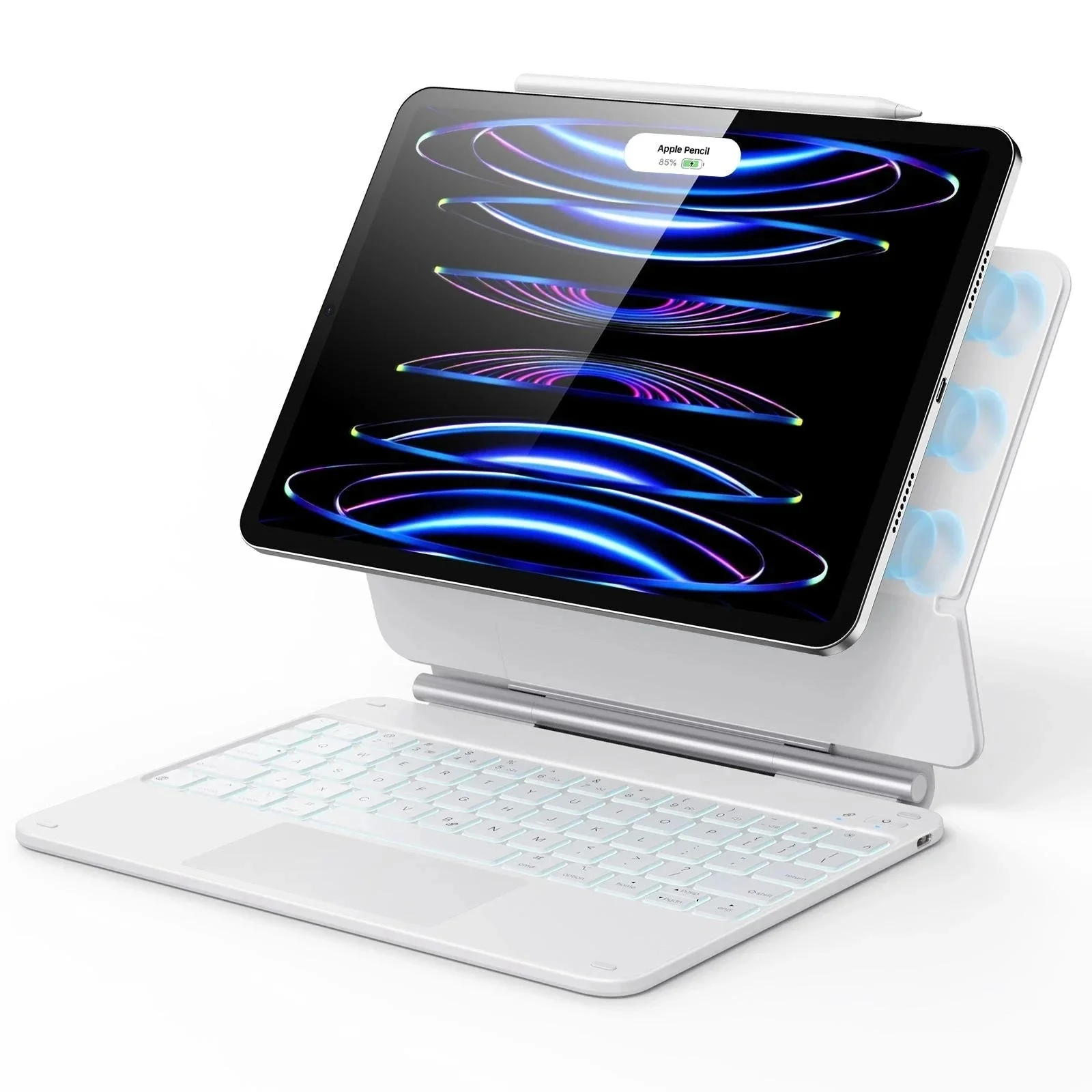 iPad Air 11” (2024) Rebound Magnetic Keyboard Case - US Layout-White