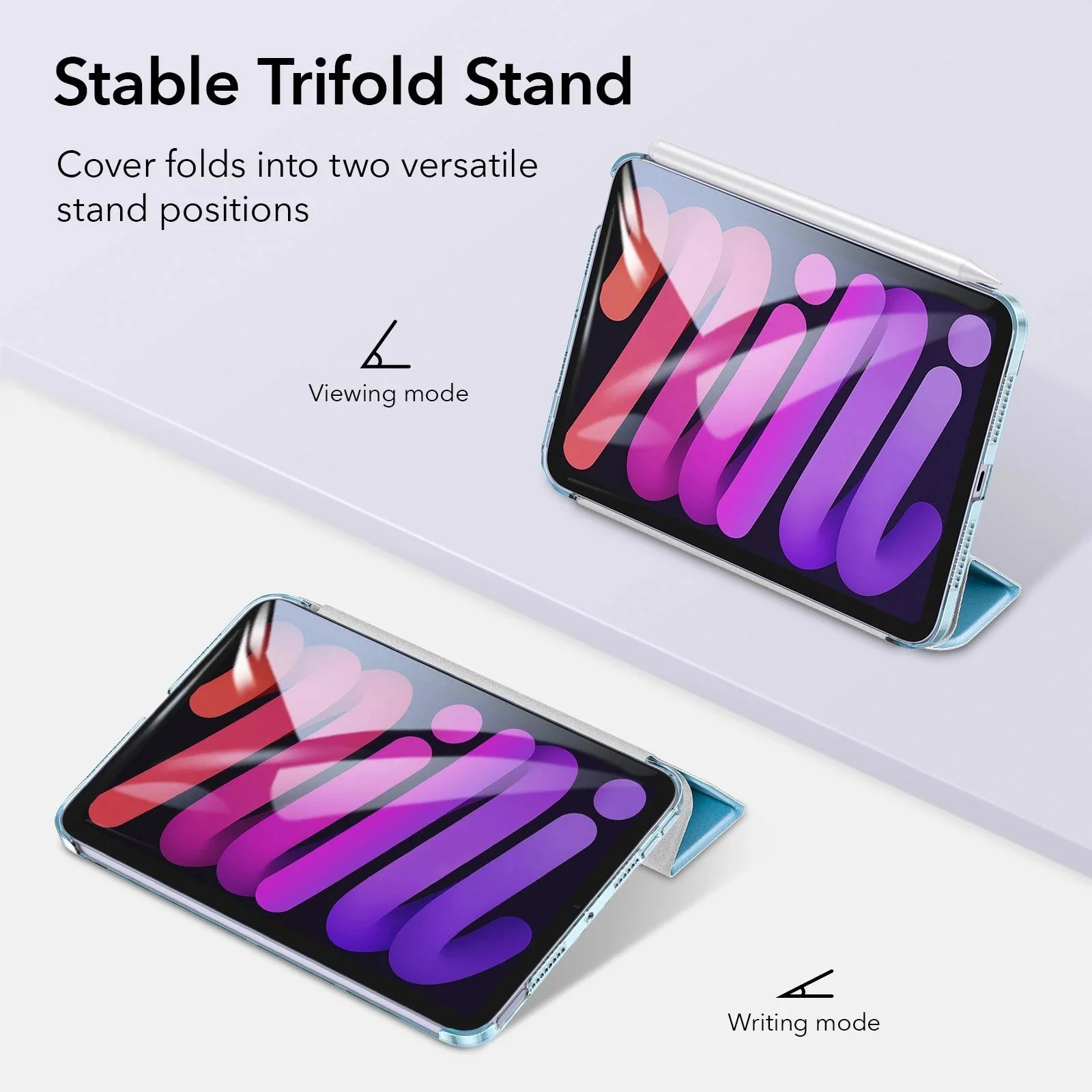 iPad mini 6 (2021) Ascend Trifold Case - Mint Green - Image 6