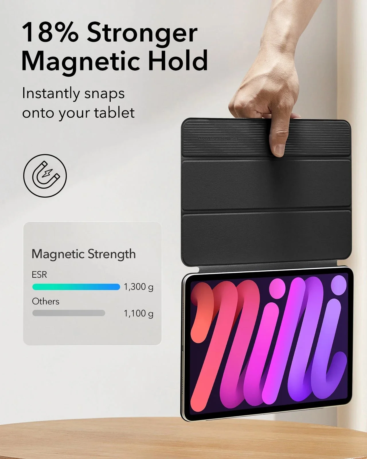 iPad mini 7/mini 6 Rebound Magnetic Case - Gray - Image 4
