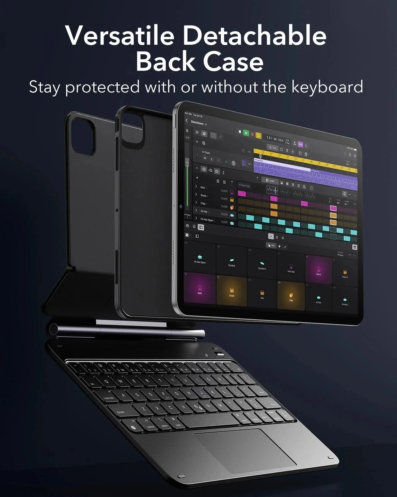 iPad Pro 11” (2024) Rebound Magnetic Keyboard Case 360 - US Layout-Black - Image 4