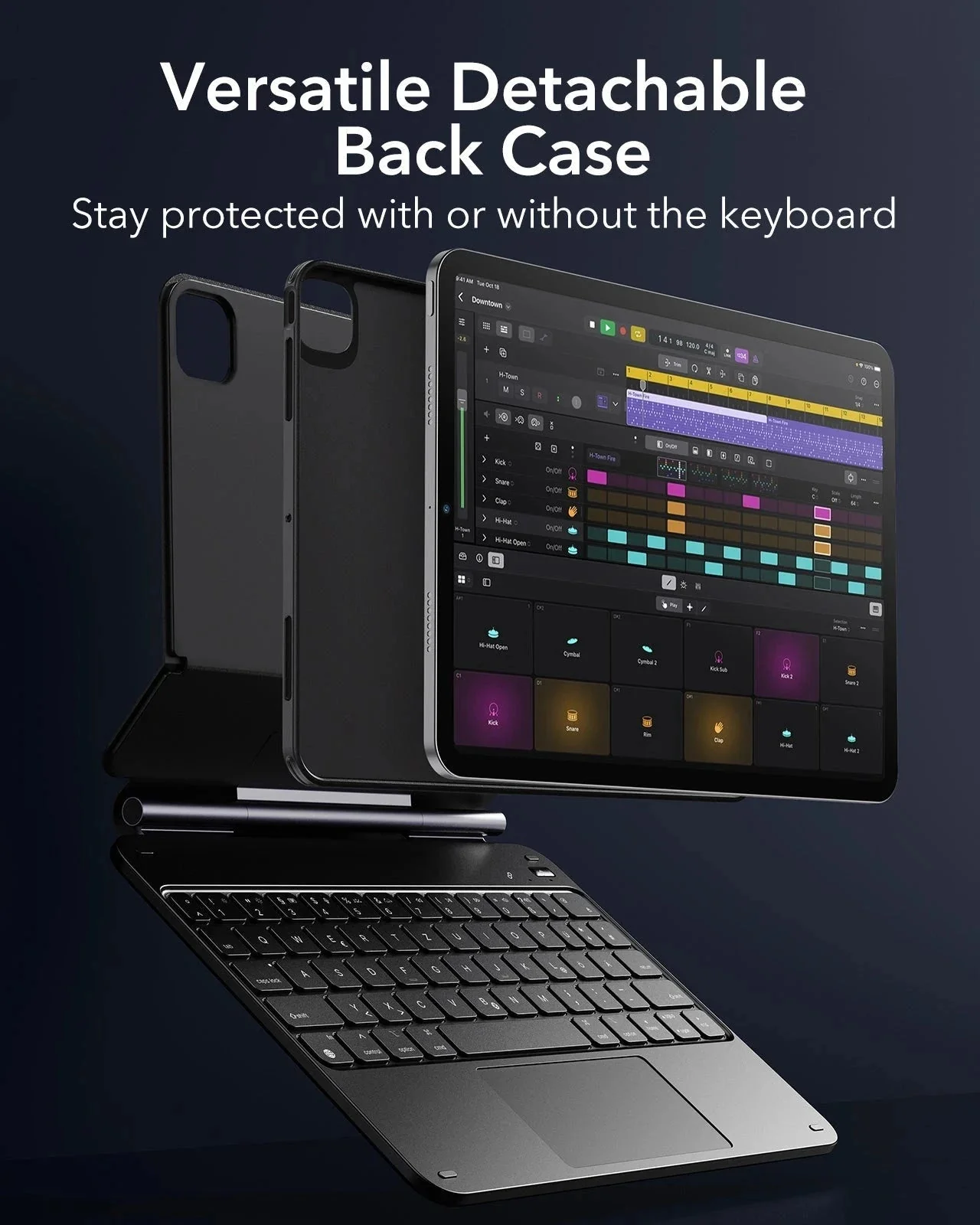iPad Pro 11” (2024) Rebound Magnetic Keyboard Case 360 - DE Layout-White - Image 5