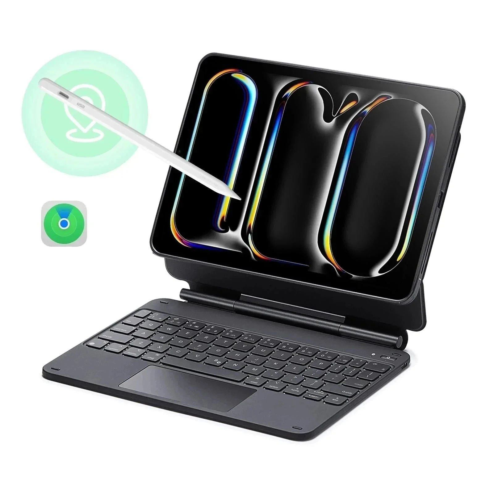 iPad Pro 11ʺ (2024) Rebound Magnetic Keyboard Case 360 Pencil Bundle -DE Layout-Black
