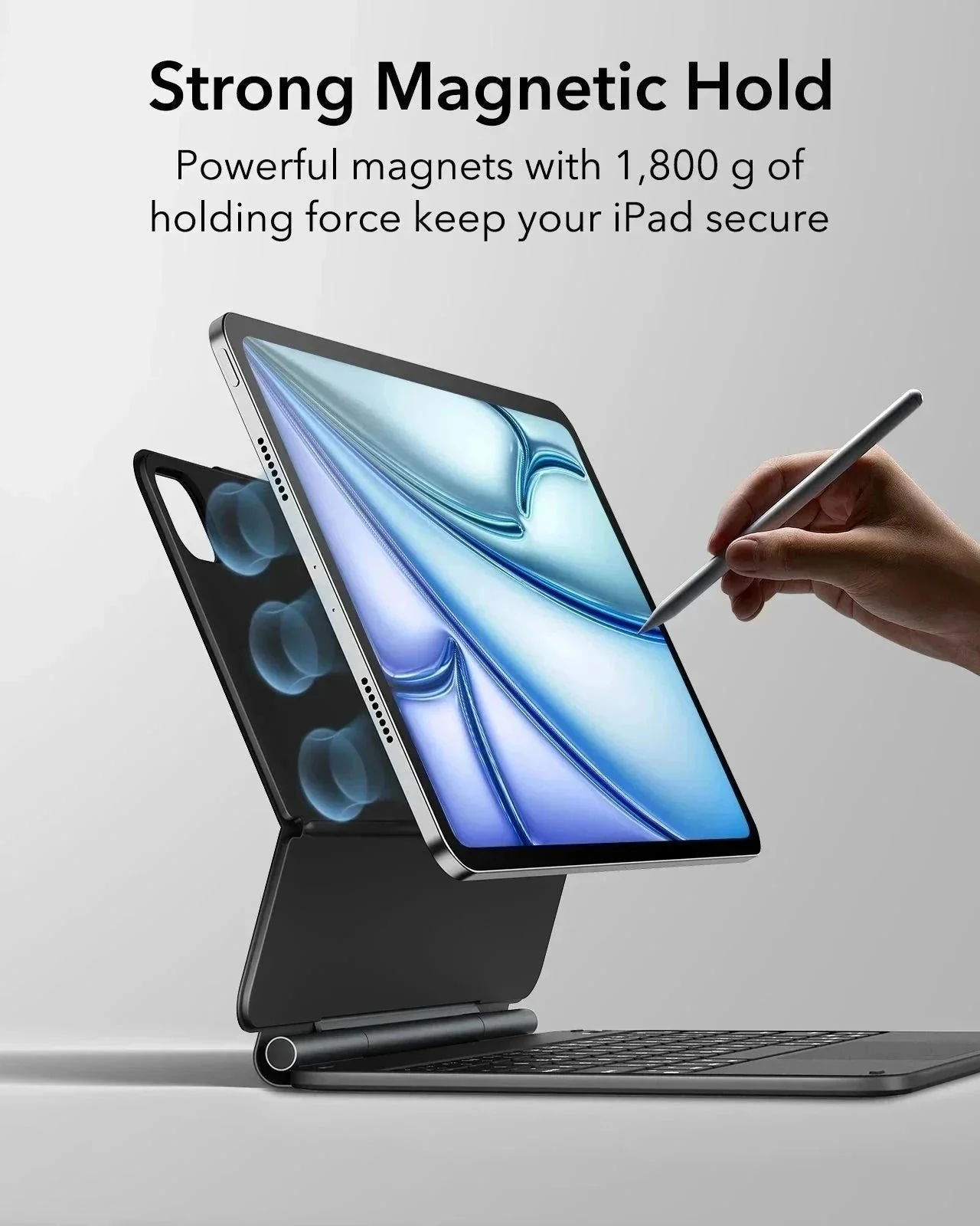 iPad Air 13″ (2024) Rebound Magnetic Keyboard Case - US Layout-Black - Image 6