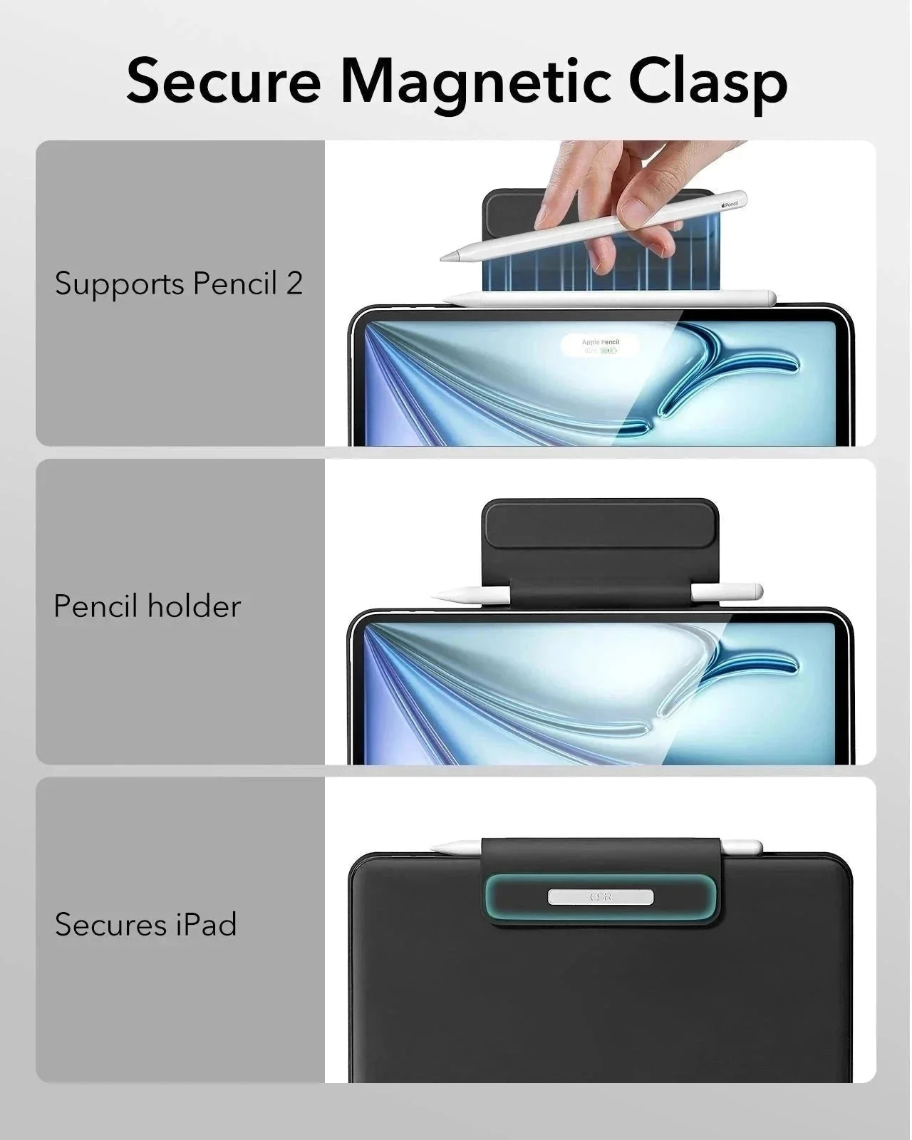 iPad Air 13″ (2024) Rebound Magnetic Keyboard Case - US Layout-Black - Image 8