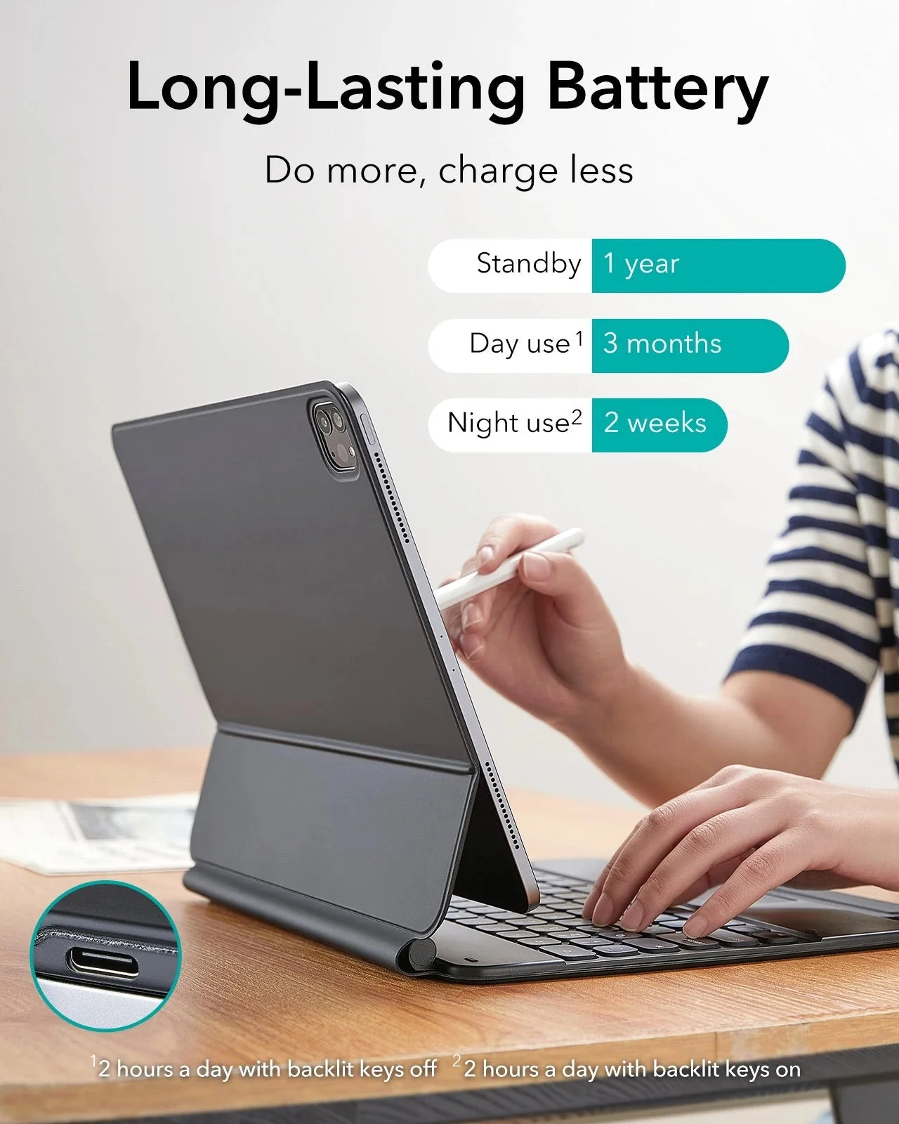iPad Pro 12.9″ (2022) Rebound Magnetic Keyboard Case - DE Layout - Image 5