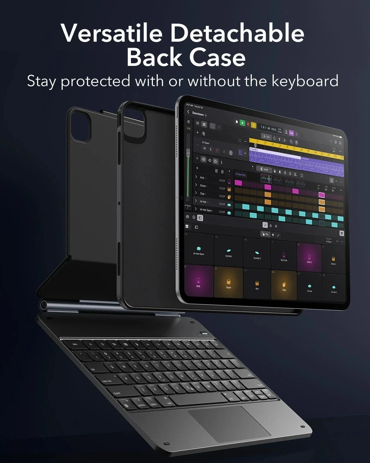 iPad Pro 13” (2024) Rebound Magnetic Keyboard Case 360 - US Layout-White - Image 4