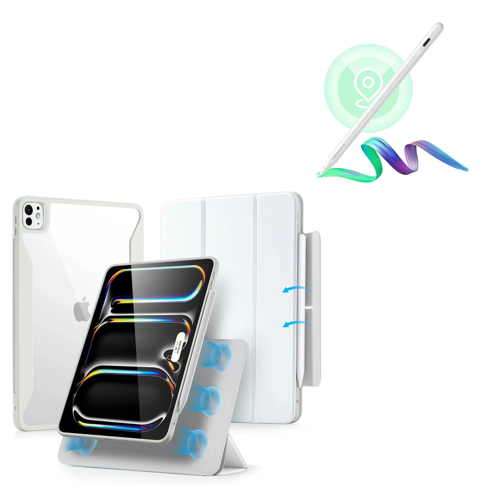 iPad Pro 13ʺ (2024) Rebound Hybrid Case 360 with Digital Pencil Bundle - Brilliant White