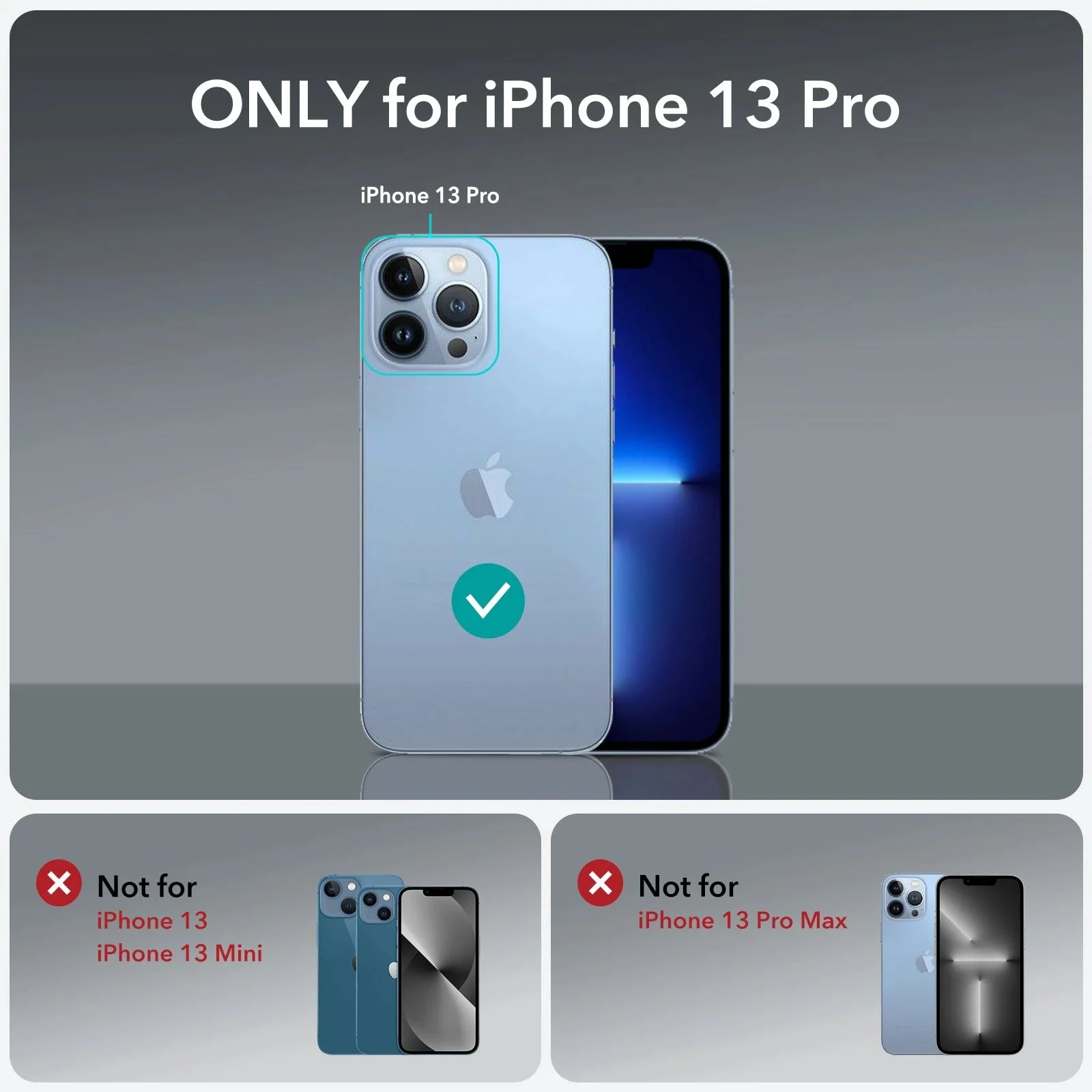 iPhone 13 Pro Classic Hybrid Case (HaloLock) - Clear Blue - Image 2