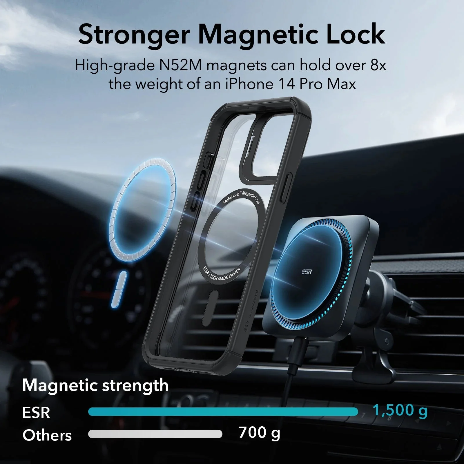 iPhone 13 Pro Max Armor Tough Case with Stash Stand (HaloLock) - Clear Black - Image 6