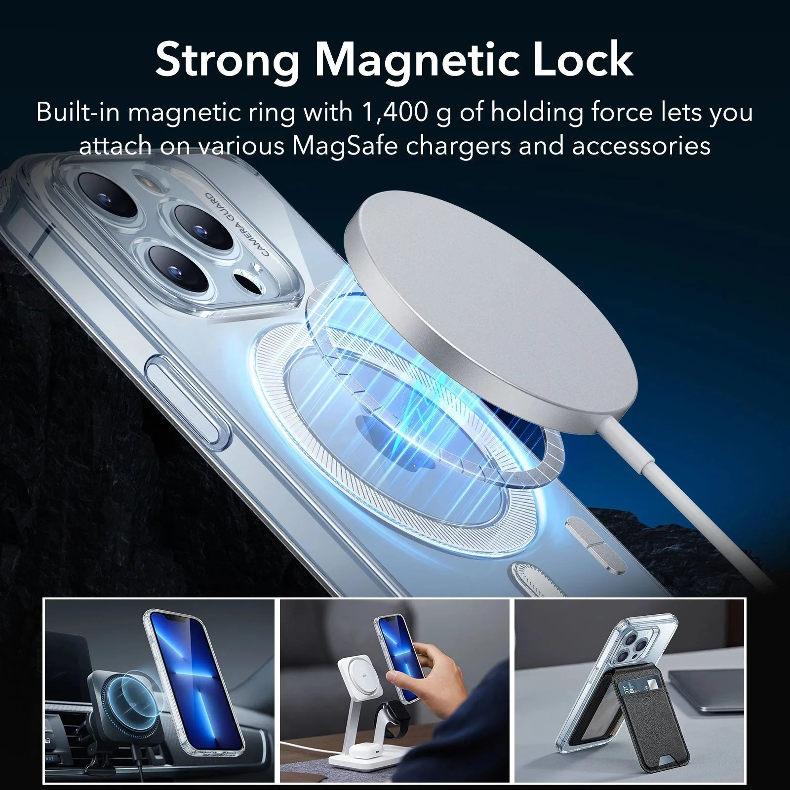 iPhone 13 Pro Zero Clear Case (HaloLock) - Frosted Blue - Image 4
