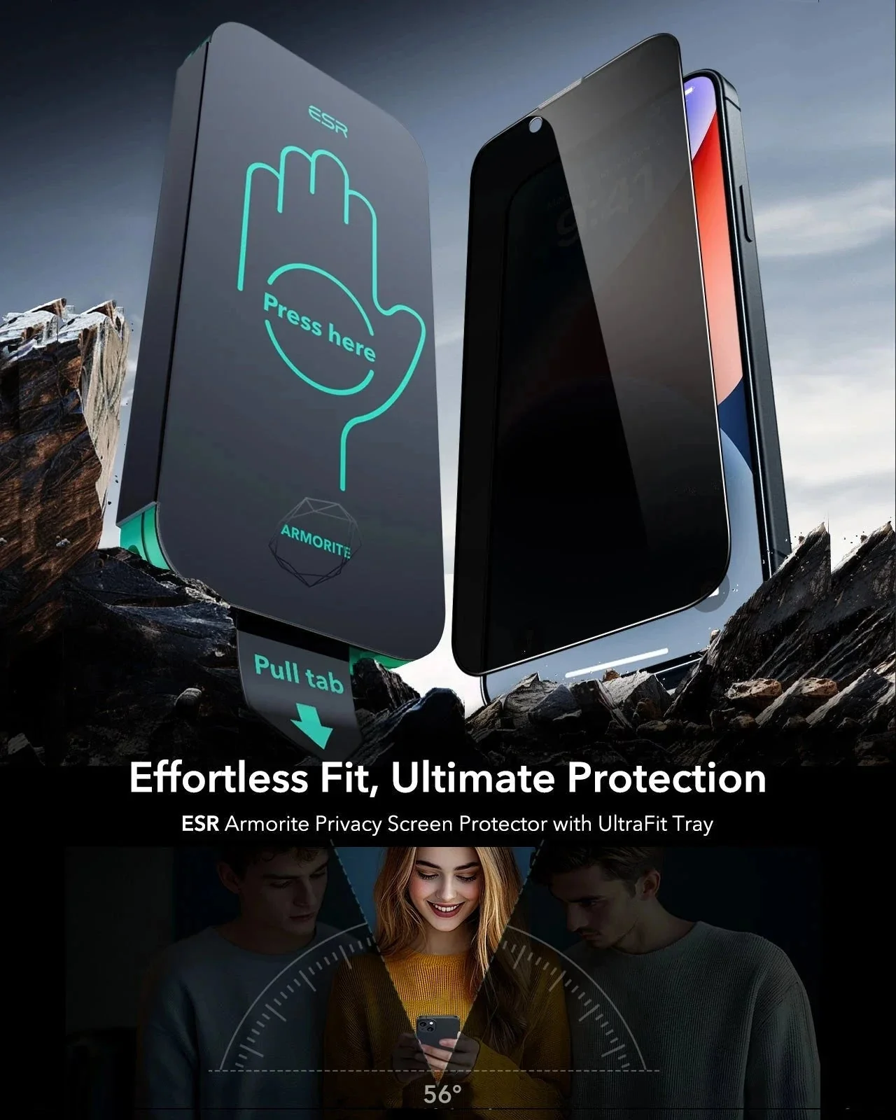 iPhone 14 Plus/13 Pro Max UltraFit Armorite Privacy Screen Protector - 3 Pack - Image 2
