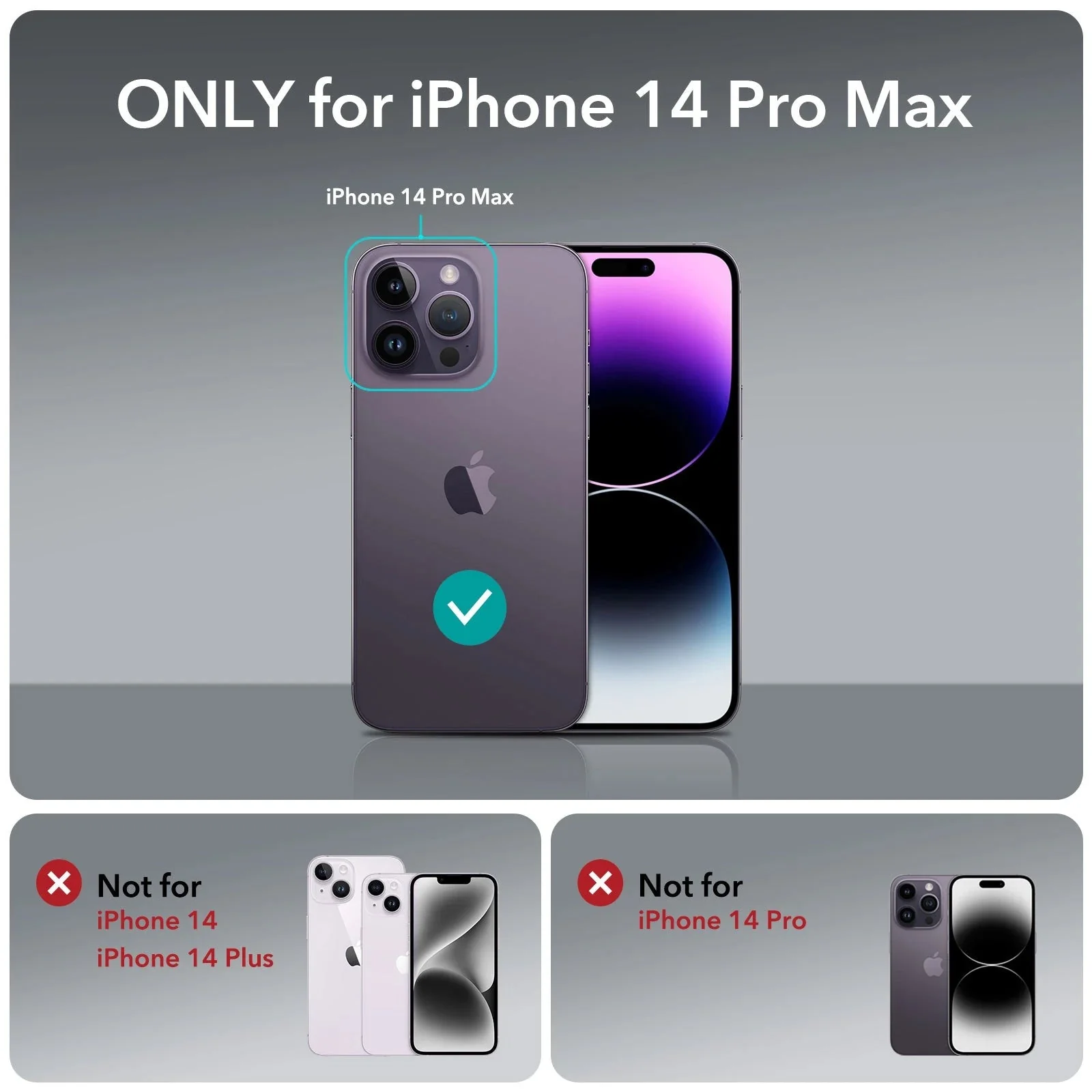 iPhone 14 Pro Max Armor Tough Case (HaloLock) - Clear Black - Image 2