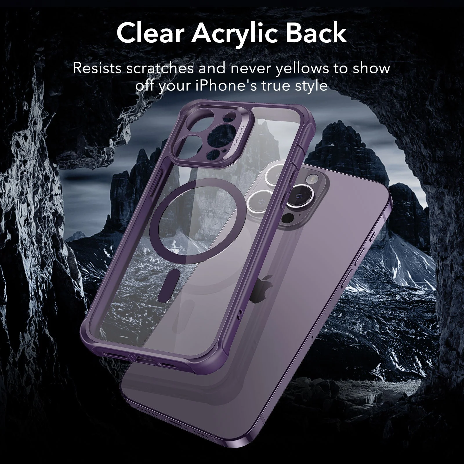 iPhone 14 Pro Max Armor Tough Case (HaloLock) - Clear Purple - Image 6