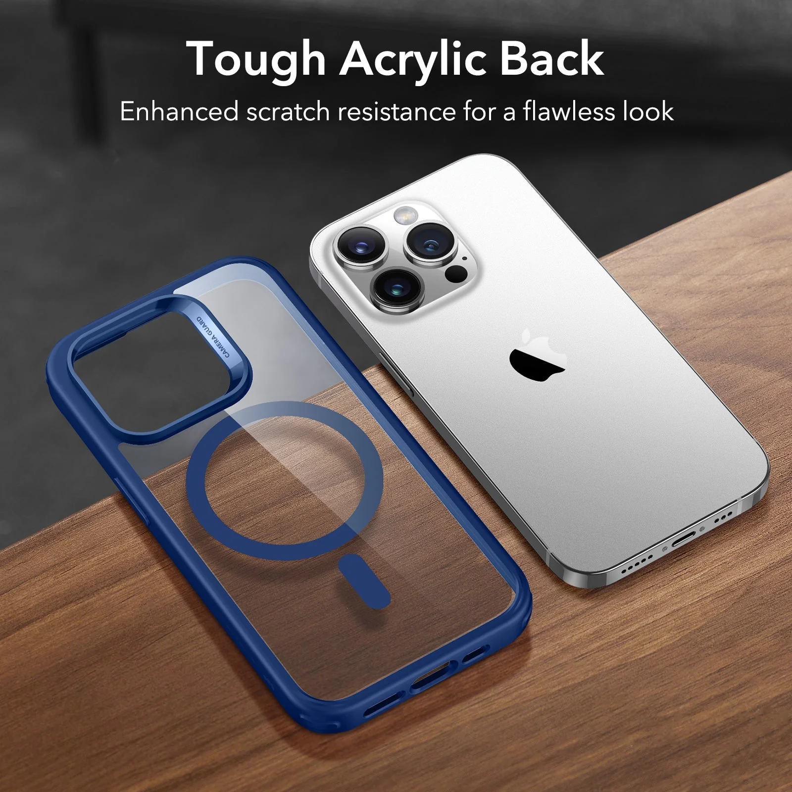 iPhone 14 Pro Max Classic Hybrid Case (HaloLock) - Clear Blue - Image 6